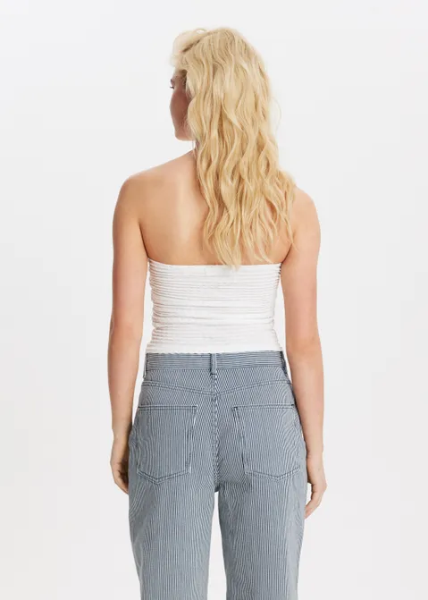 Bandeau top met structuur off-white (WIT.O)
