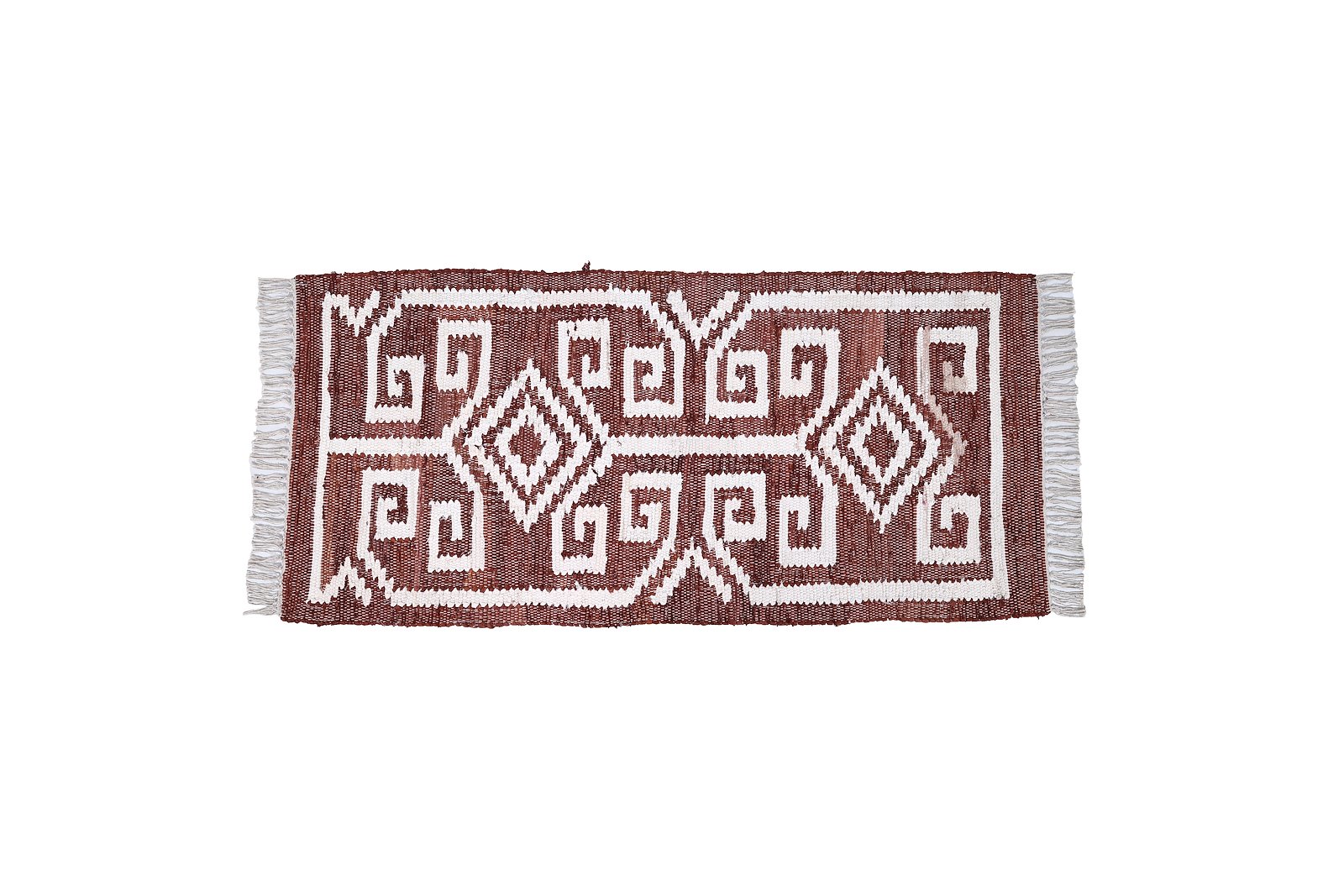 Sagar løper 70x150 cm 70x150 cm i terracotta/offwhite bomull