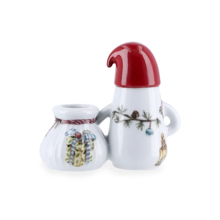 Kähler Design - Hammershøi Father Elf Kerzenständer, H 8,5 cm, weiss / mehrfarben