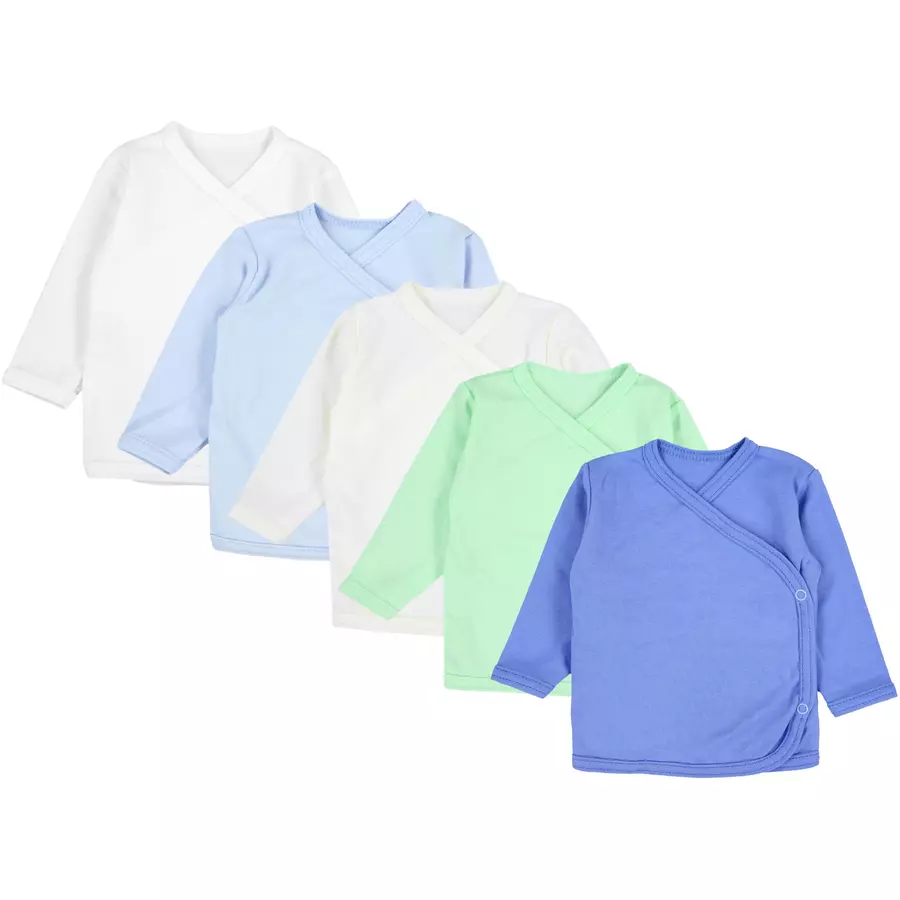 TupTam Baby Langarm Wickelshirt 5er Set grünblau