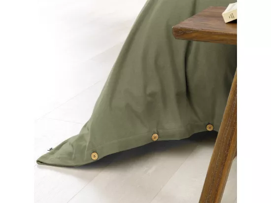 HEDDA - Housse de Couette 240x220cm Flanelle de Coton Coloris Romarin