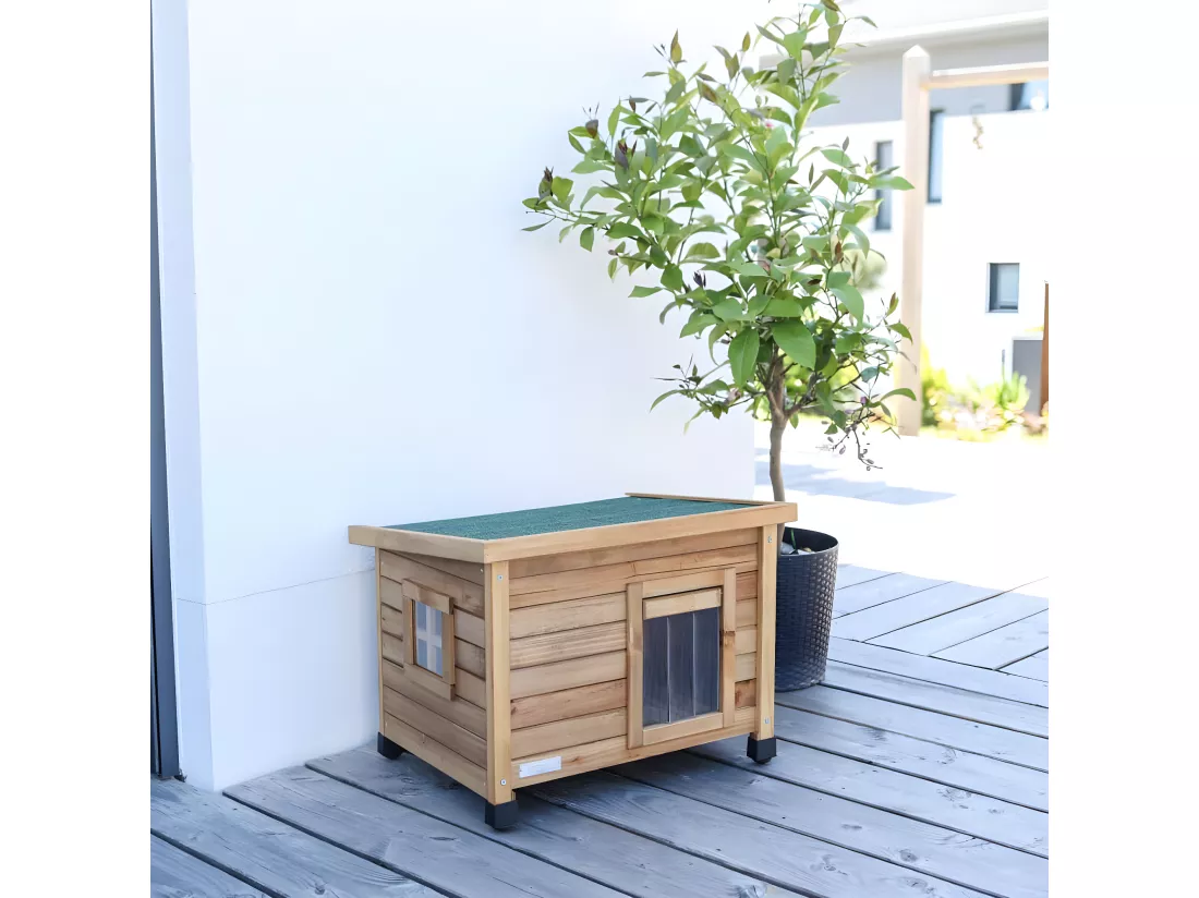 Maison pour chats Rustica 57x45x43 cm Marron et vert