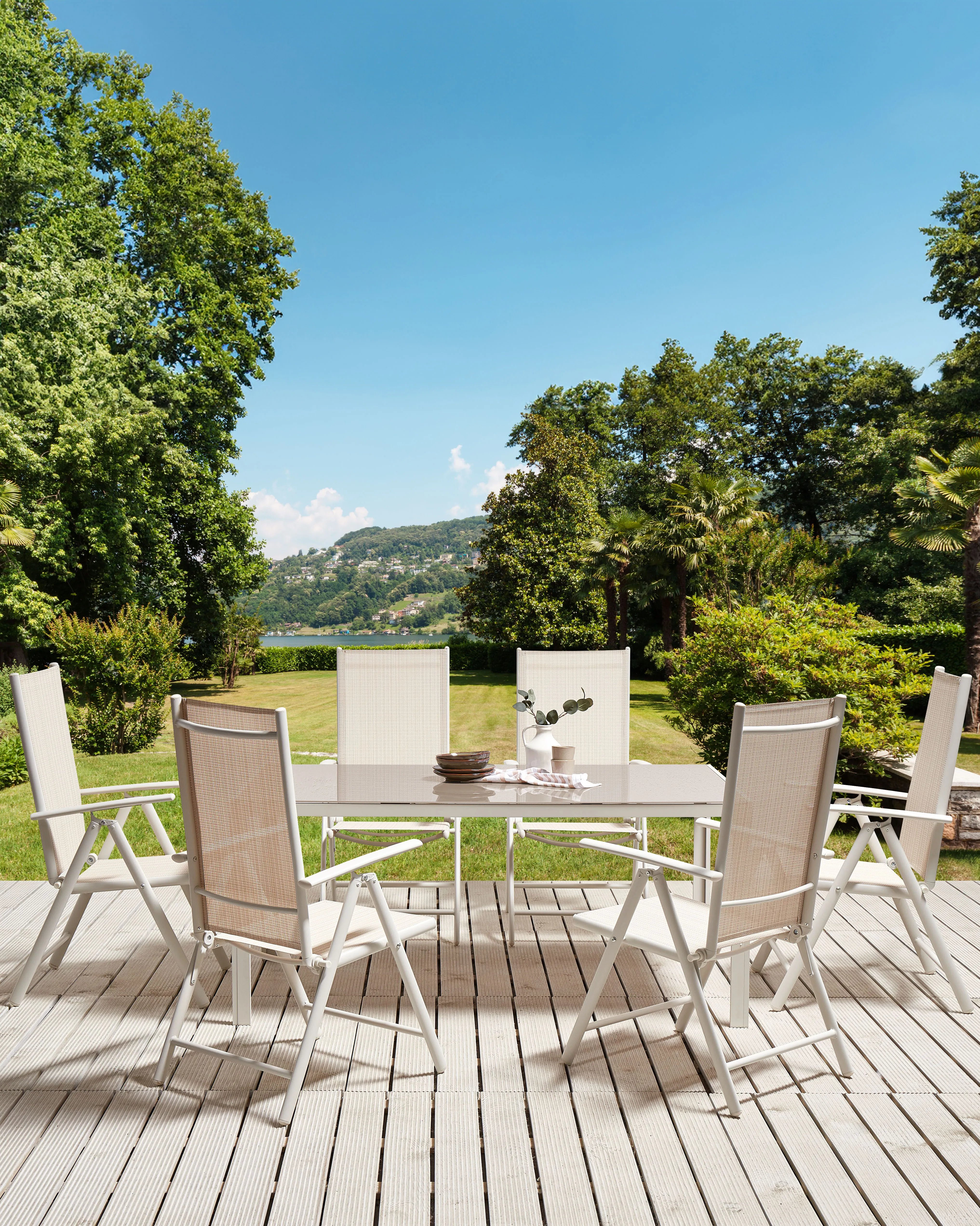 Set van 6 tuinstoelen CATANIA Metaal Beige