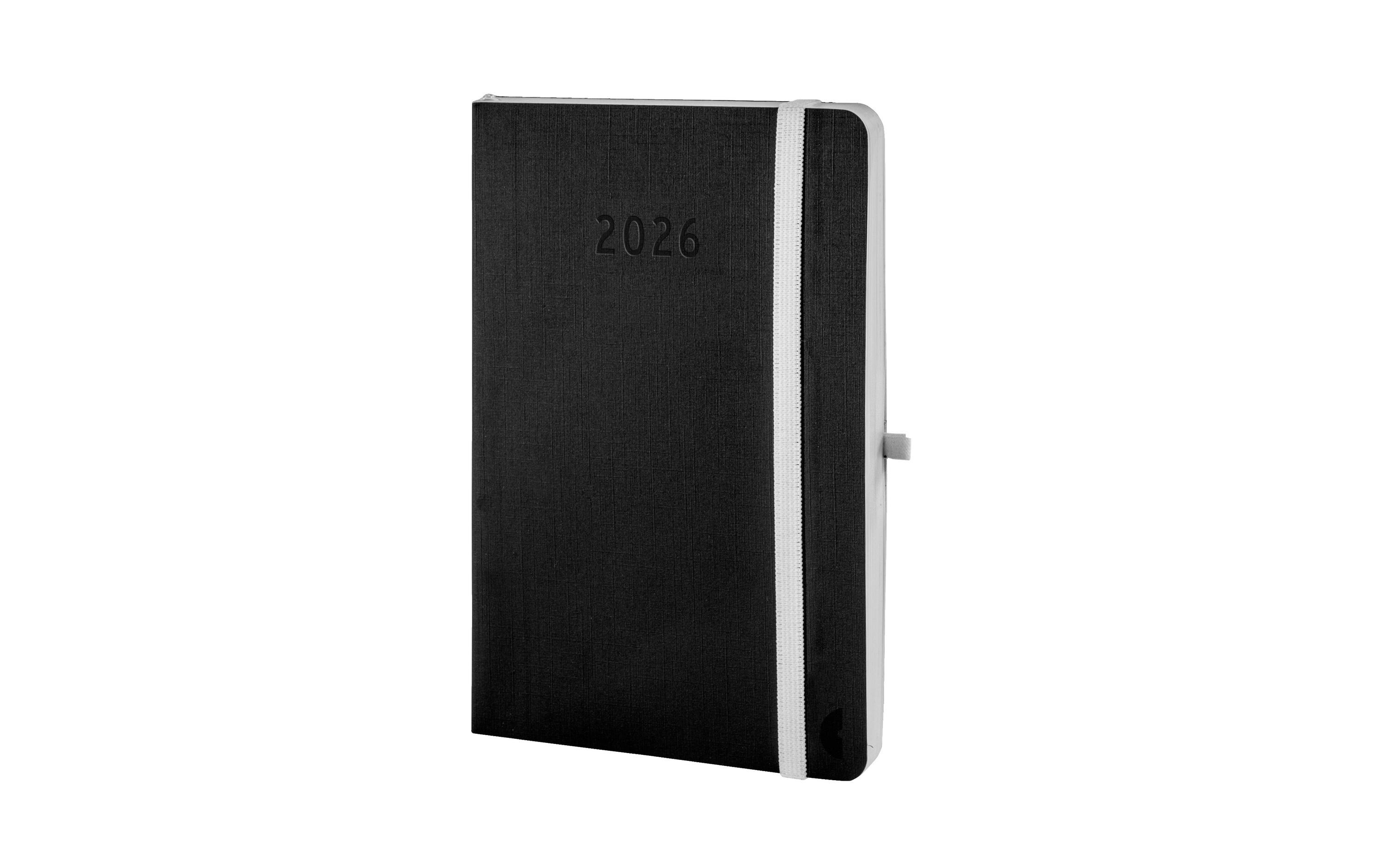 Tagesplaner Ohne Motiv, 2026, Schwarz/WeissWochenplaner Black Edition Mini