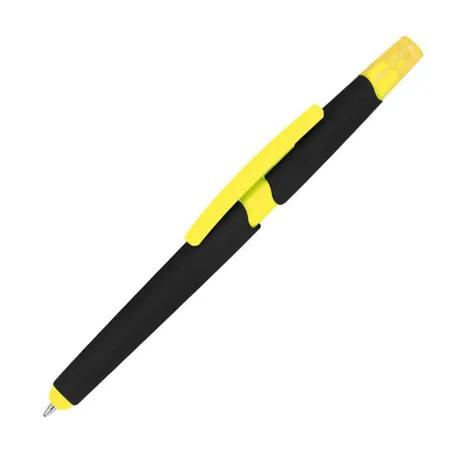 Macma Touchpen Kugelschreiber mit Textmarker und Touchfunktion, gelb, 5 Stück