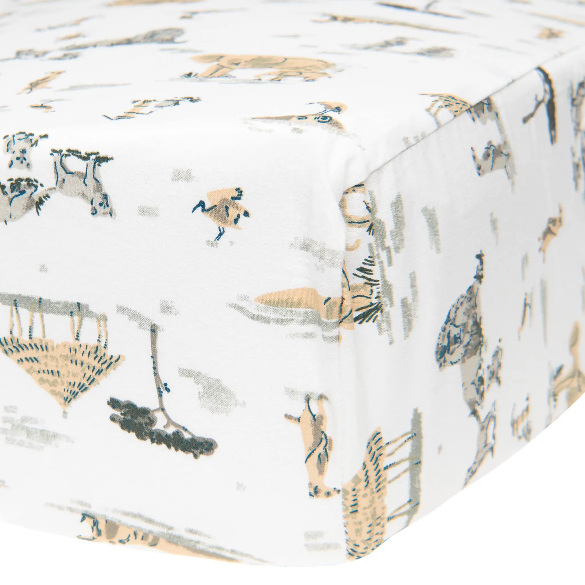 Perlimpinpin Drap Contour pour Lit de Bébé - Safari