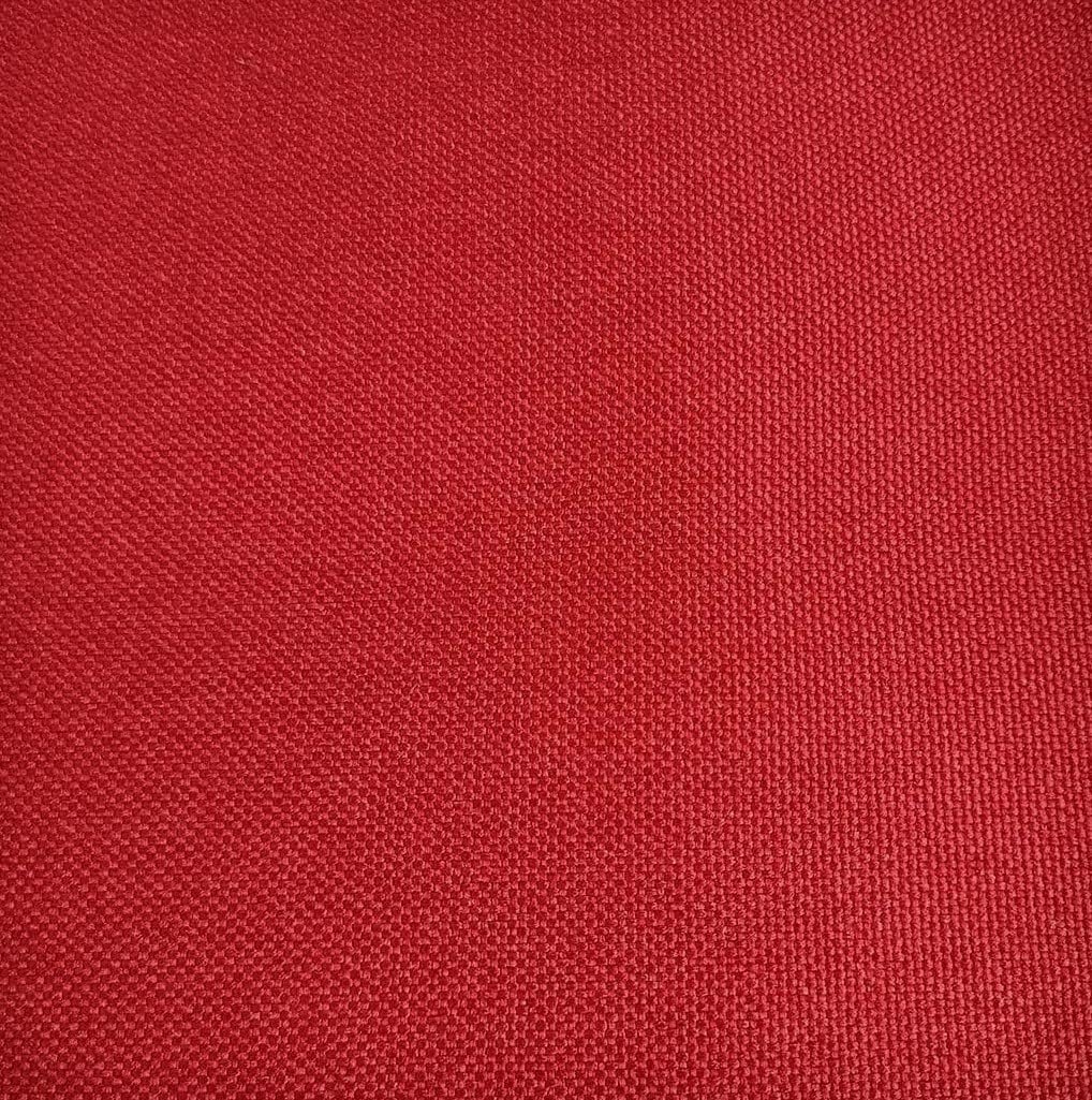 Gemütlicher Ohrensessel mit Hocker im Landhaus-Stil, B90/H98/T76 cm, hoher Sitzkomfort durch Wellenunterfederung, moderner Lesesessel mit Echtholzfüßen und Zierkissen, Strukturstoff in Rot / 18002