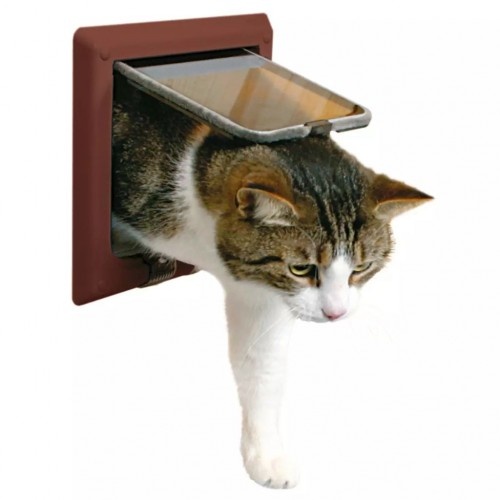 Porta silenciosa para gatos, marrom