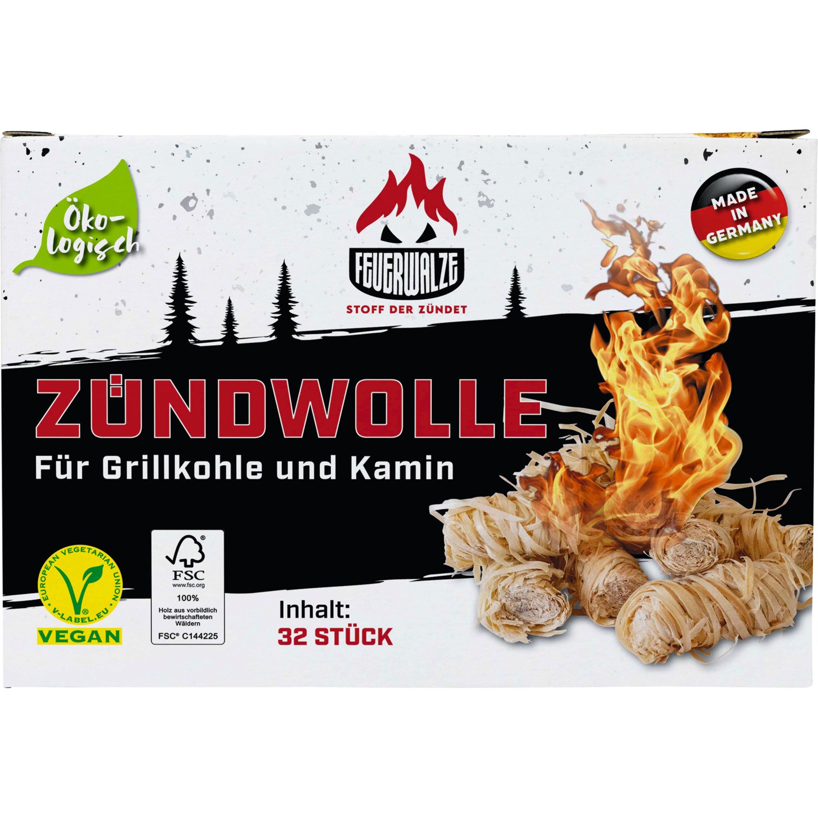 Holzwolle Anzünder 32 Stück