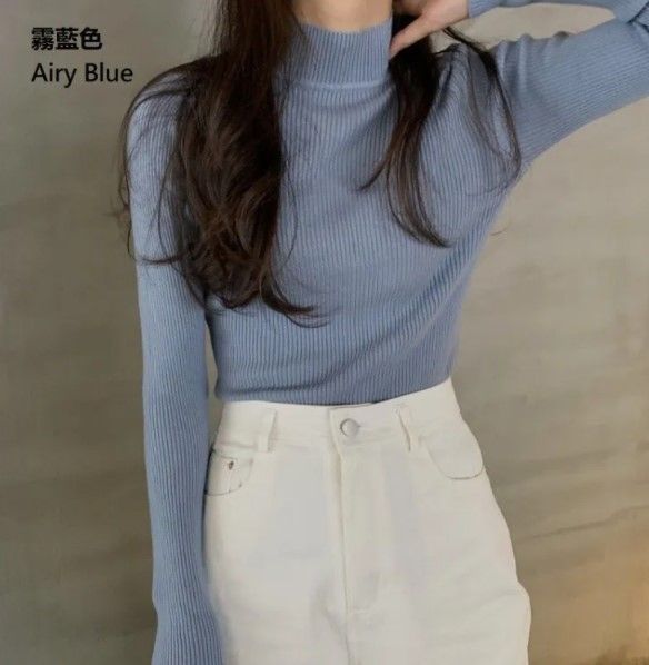 Muezz - Effen trui met lange mouwen en mockneck