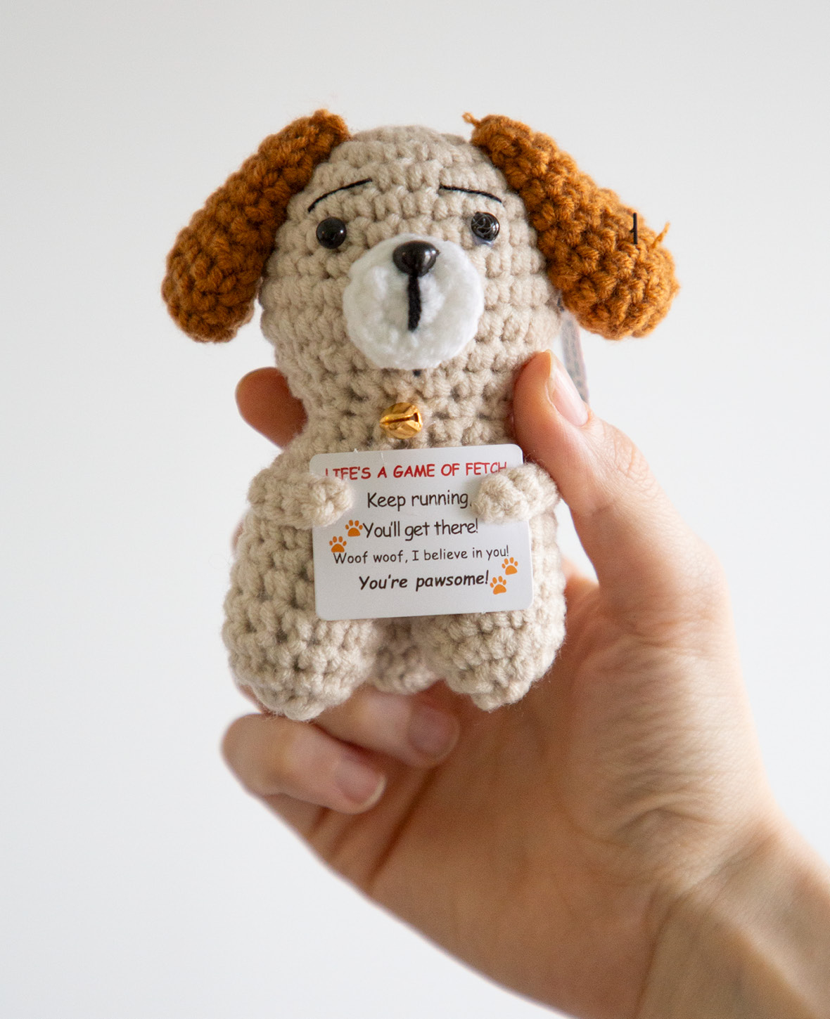 Positive Dog Gehäkelter Mini Glücksbringer Plüschtier Hund Kuscheltier Geschenkidee (1000-1721) - You're Pawsome
