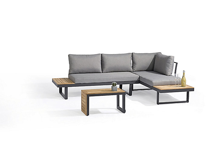 Salon de jardin bas Tokyo aluminium anthracite DCB Garden 4 personnes