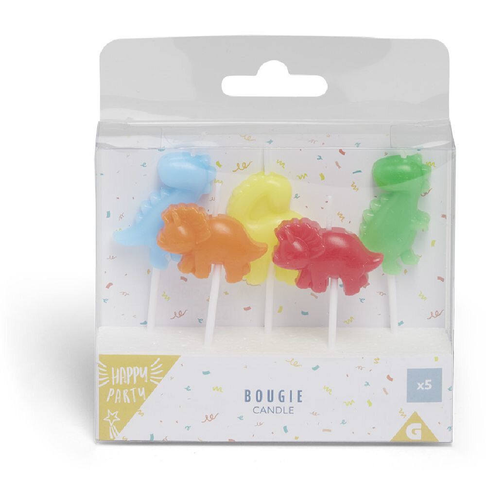 Bougie dinosaure pique x5