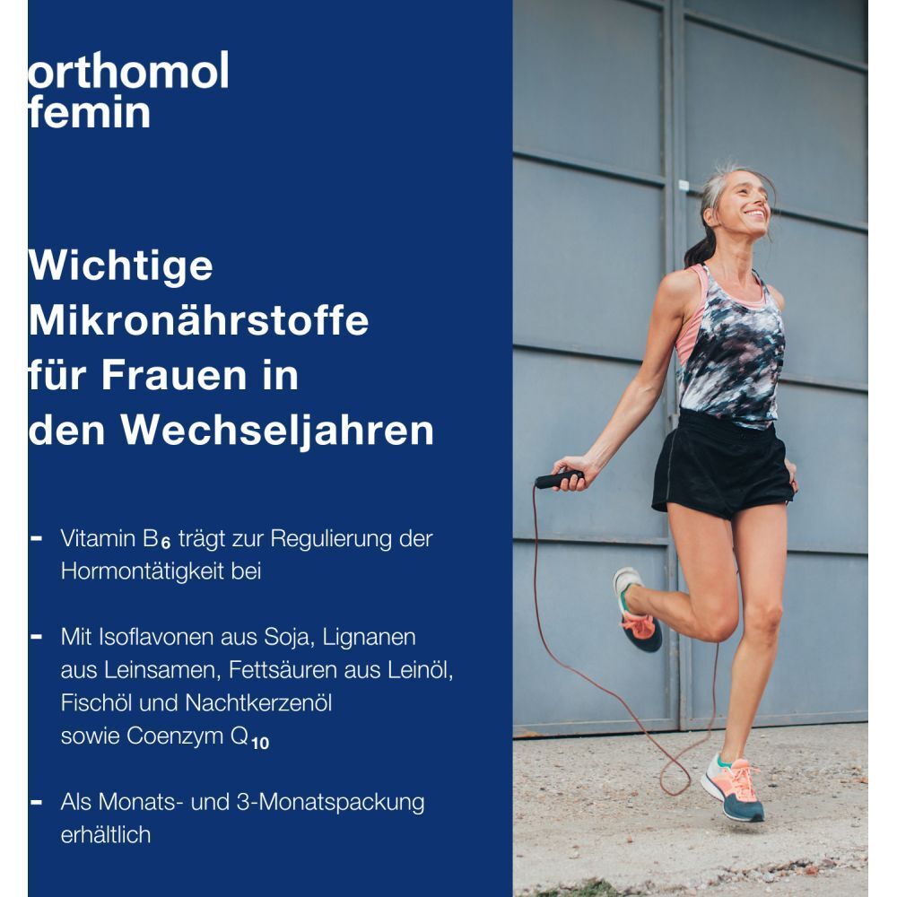 Orthomol Femin - Mikronährstoffe für Frauen in den Wechseljahren - mit Biotin, Selen, Zink, Nachtkerzenöl, Coenzym Q10 - Kapseln