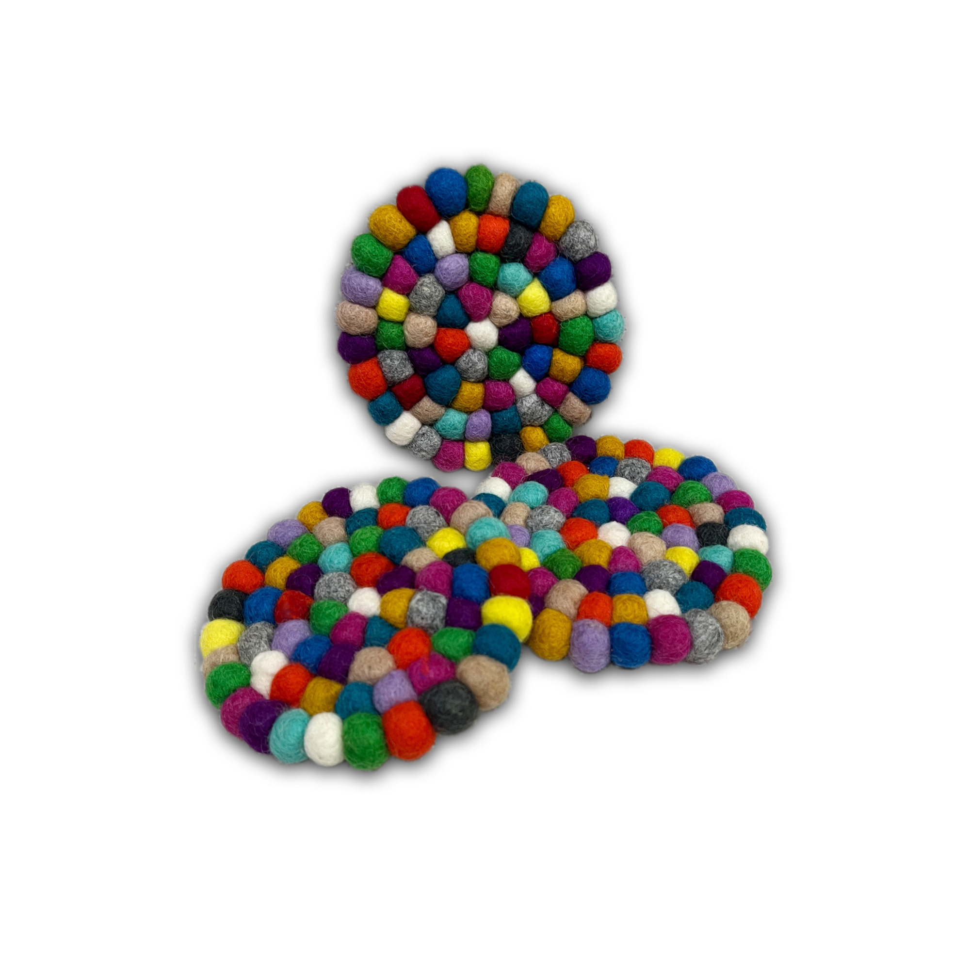 Filzkugel-Untersetzer, multicolor, Ø 10 cm zu 4,40