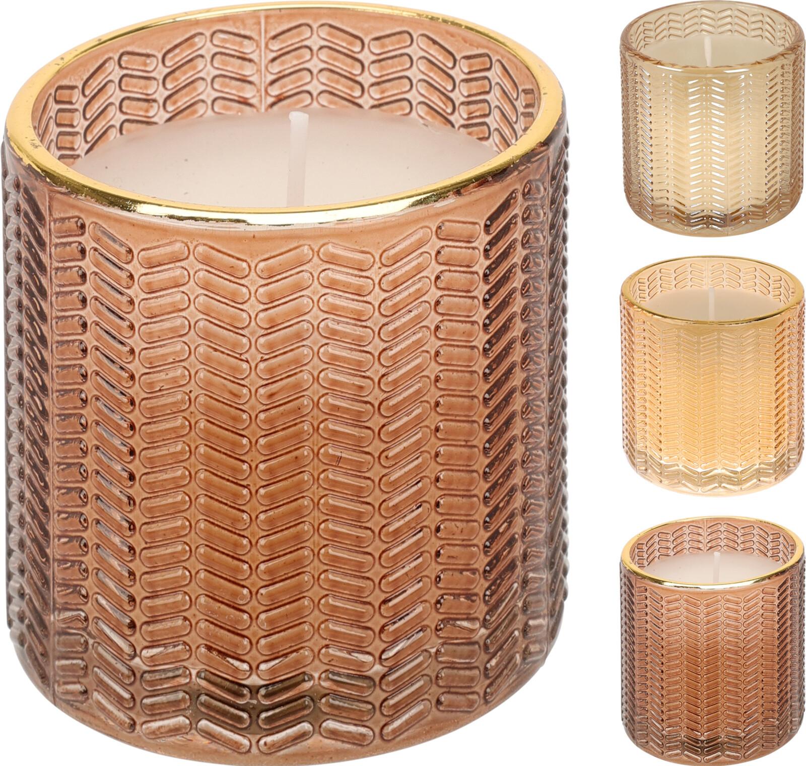 BOUGIE VERRE ORNEMENT DORE D.7CM