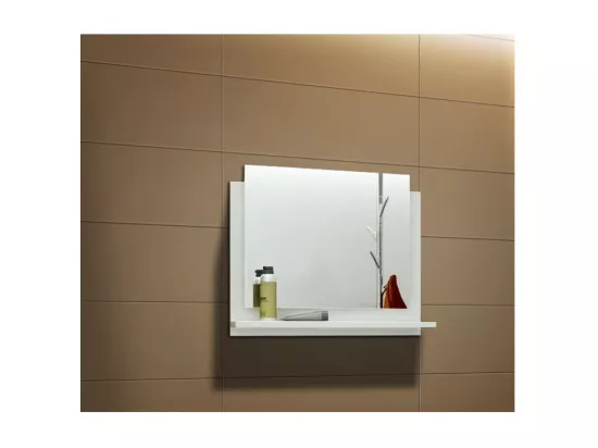 Ensemble meubles de salle de bain collection BIRD, coloris blanc mat et brillant avec une colonne