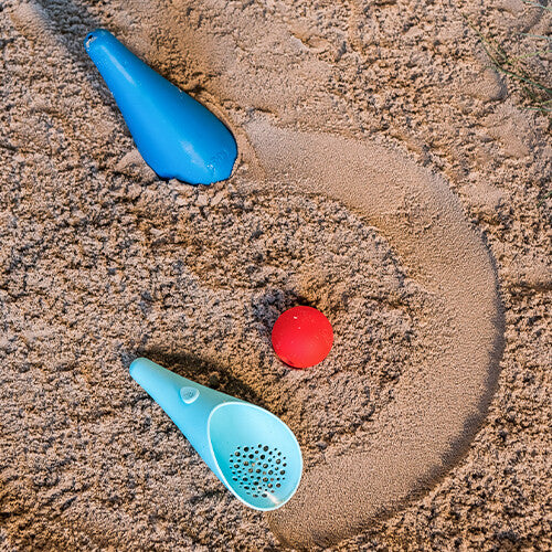 Quut schep met zeef en bal cuppi 3-in-1 - blauw