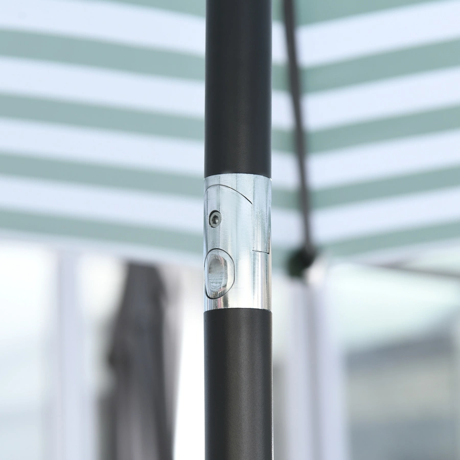 Outsunny Sonnenschirm mit verstellbarem Winkel grünweiß