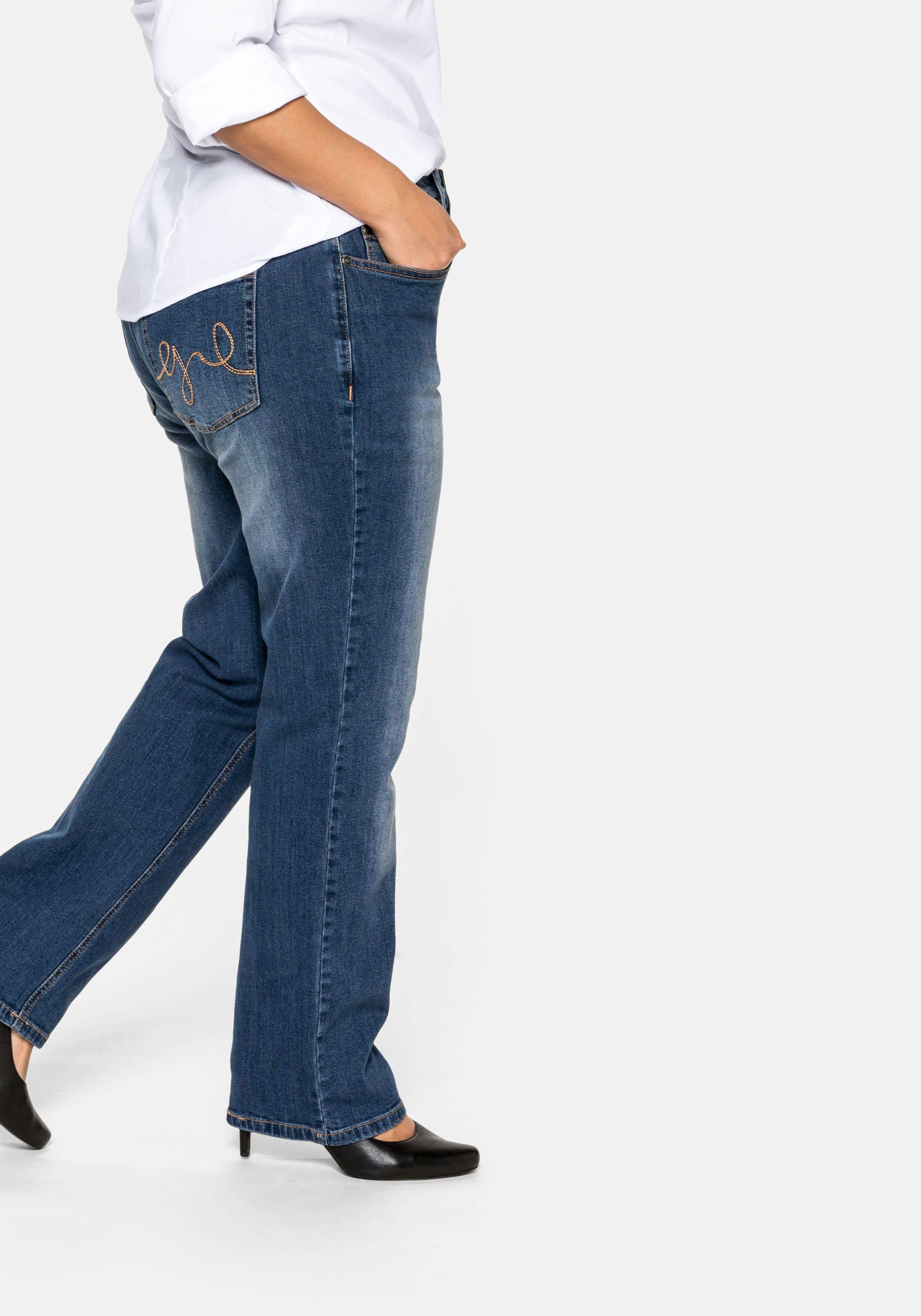 Gerade Jeans mit Shaping-Einsatz