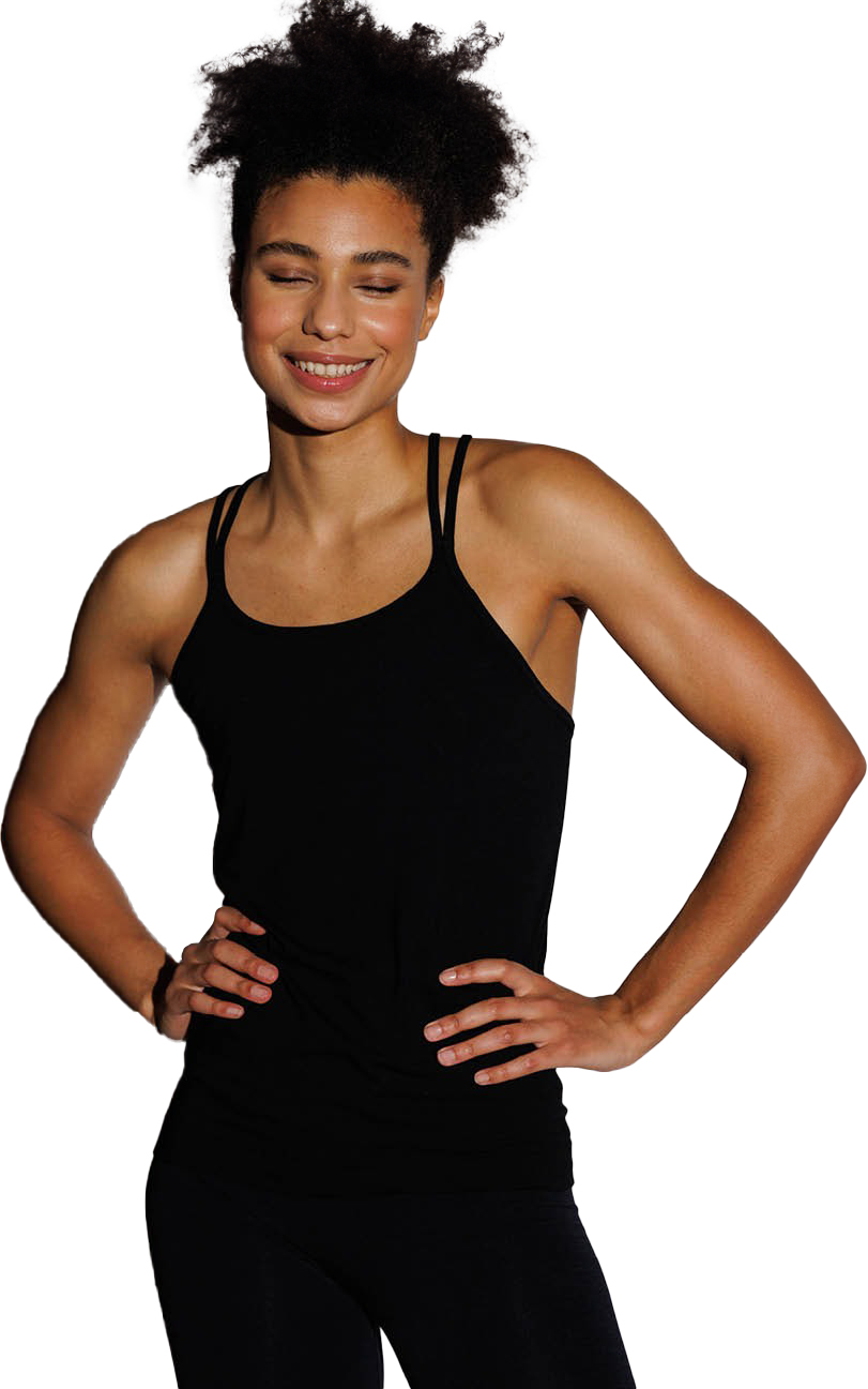 Bandha Bamboo Strap Top Dame 001/Beautiful Black