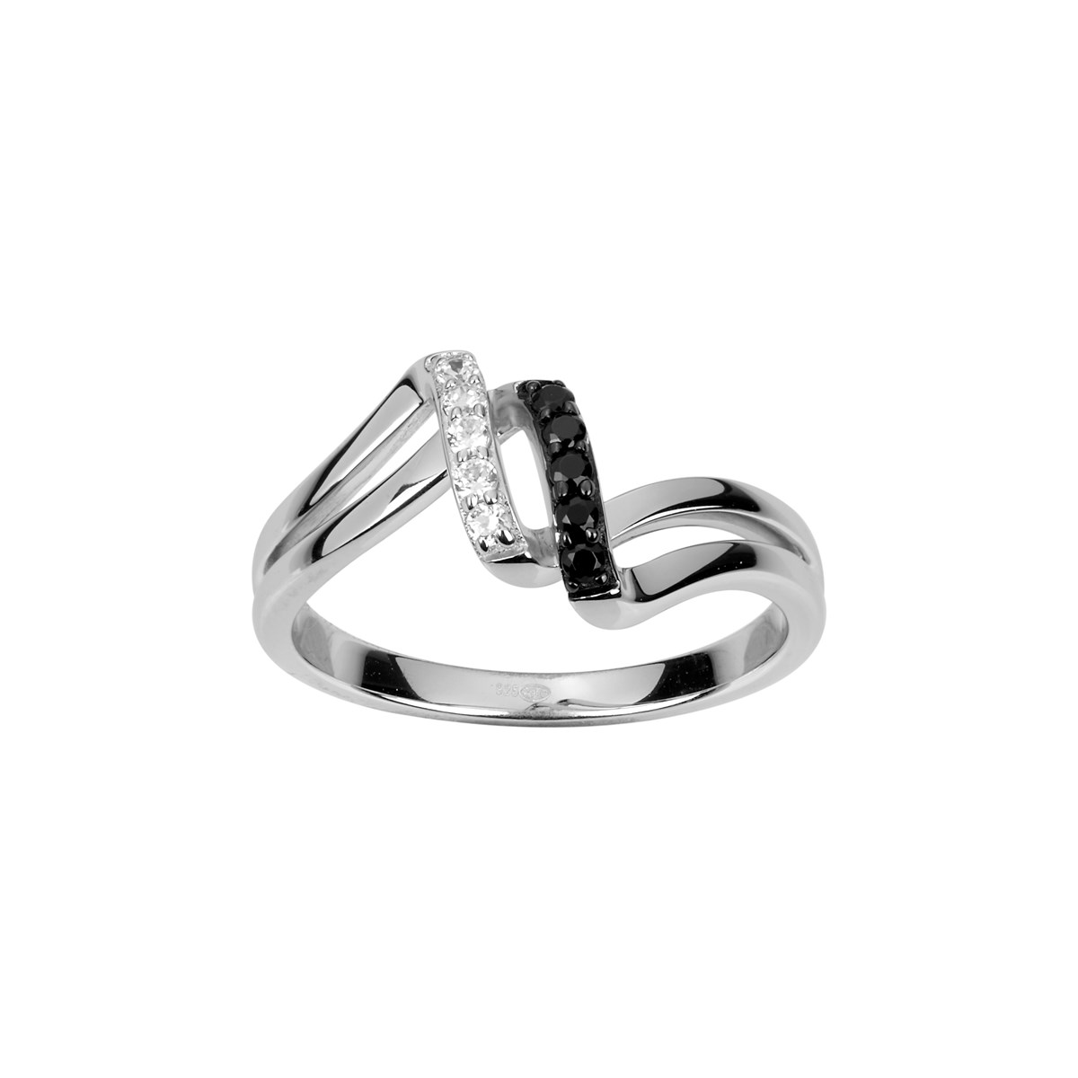 Bague en Argent avec oxyde de zirconium noir