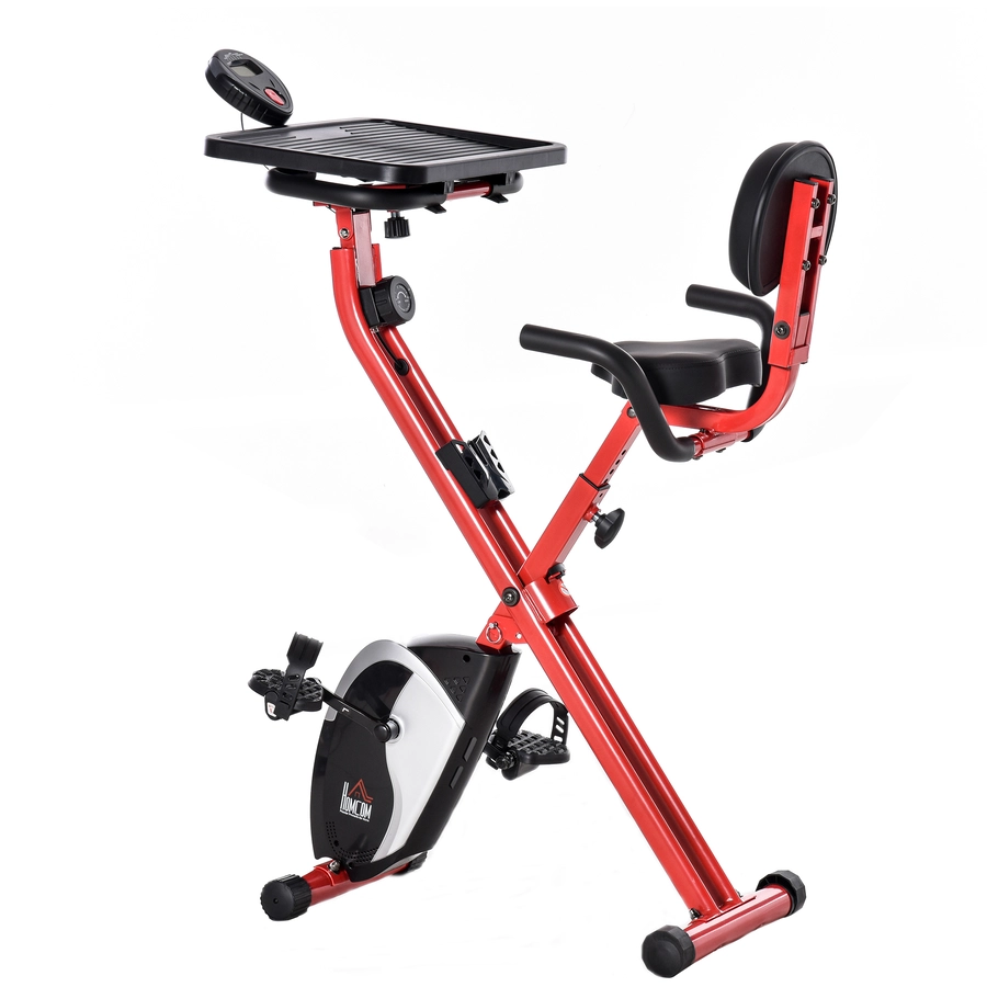 HOMCOM Heimtrainer mit 8 Stufen rot, schwarz