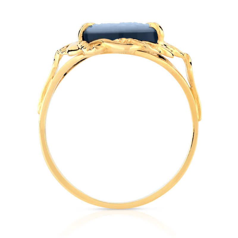 Bague or 750 jaune camée calcédoine