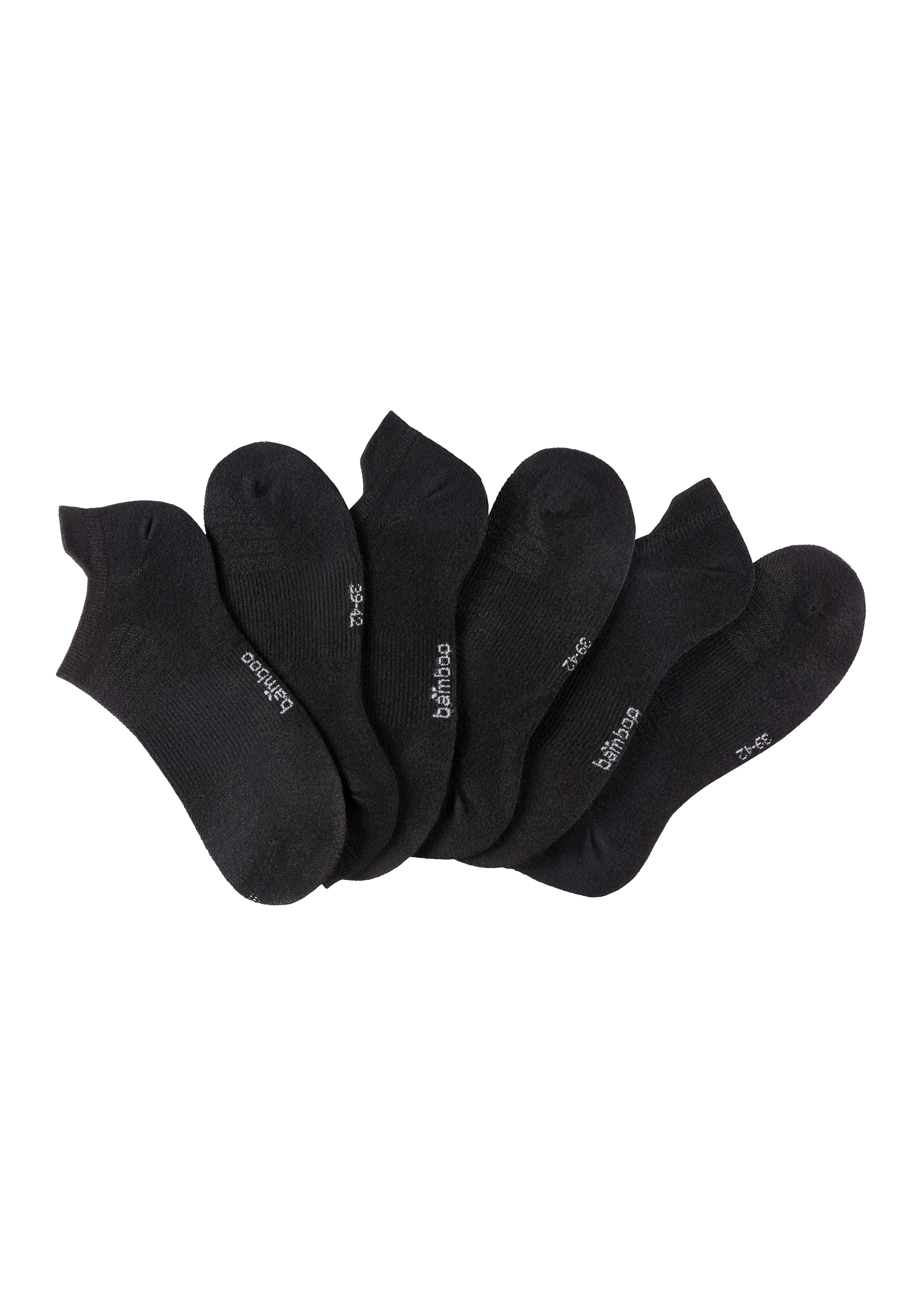 Apollo Füsslinge 6er Pack,  Sneakersocken mit Fersenlasche, Bambus, Komfort und perfekten Passform