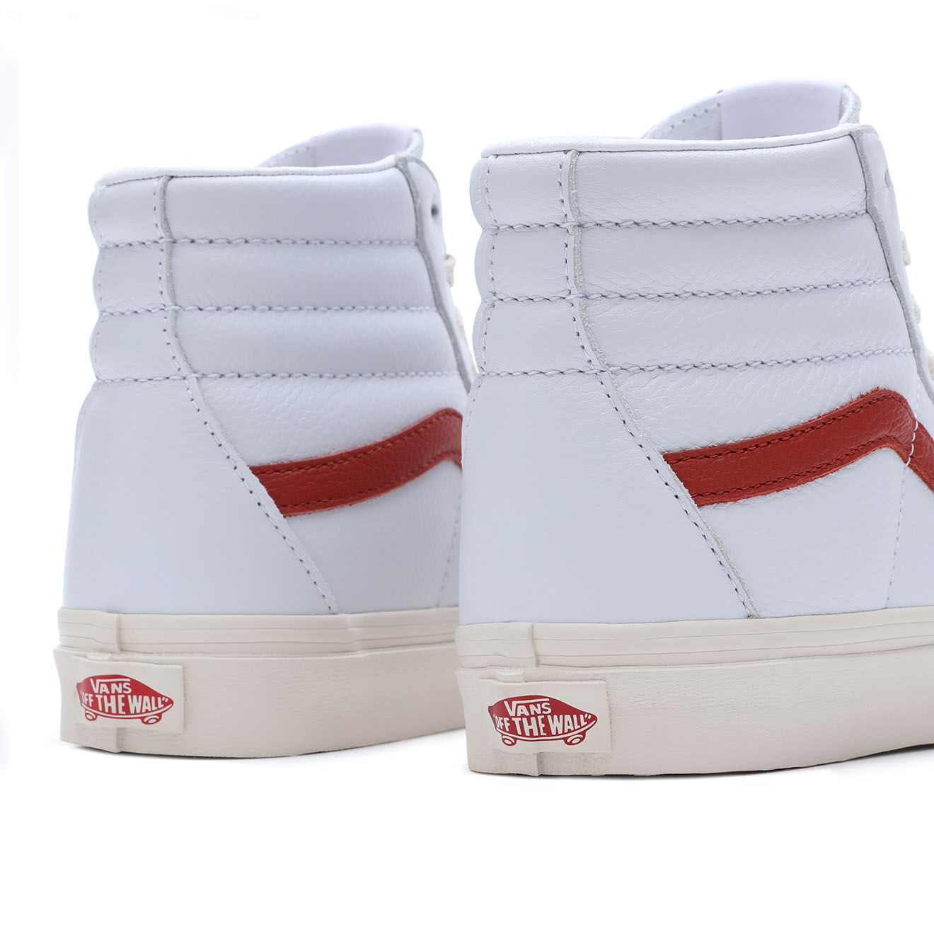Vans Baskets en Cuir SK8-Hi blanc/rouge