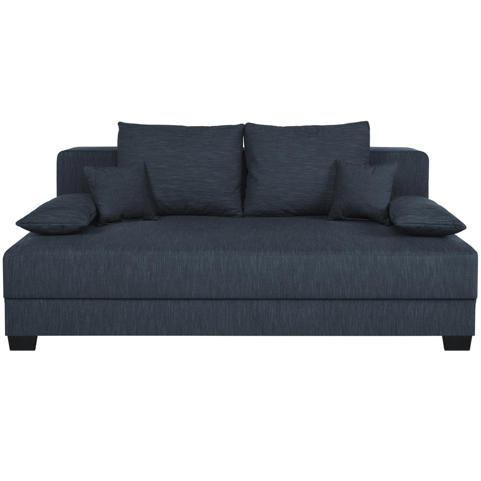 Boxspringsofa - denim - Dauerschläfer mit Staukasten