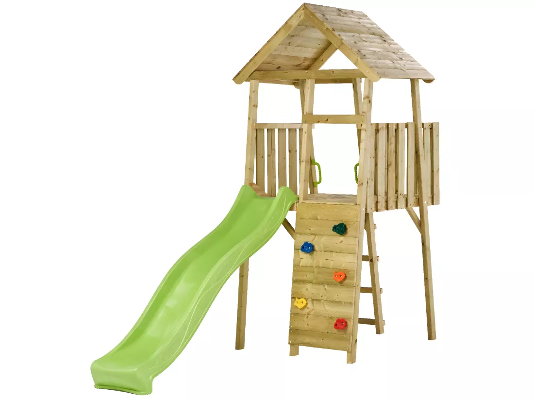 KANGUI Tour de jeux en bois Wiki - Toboggan, mur d'escalade, cabane, échelle