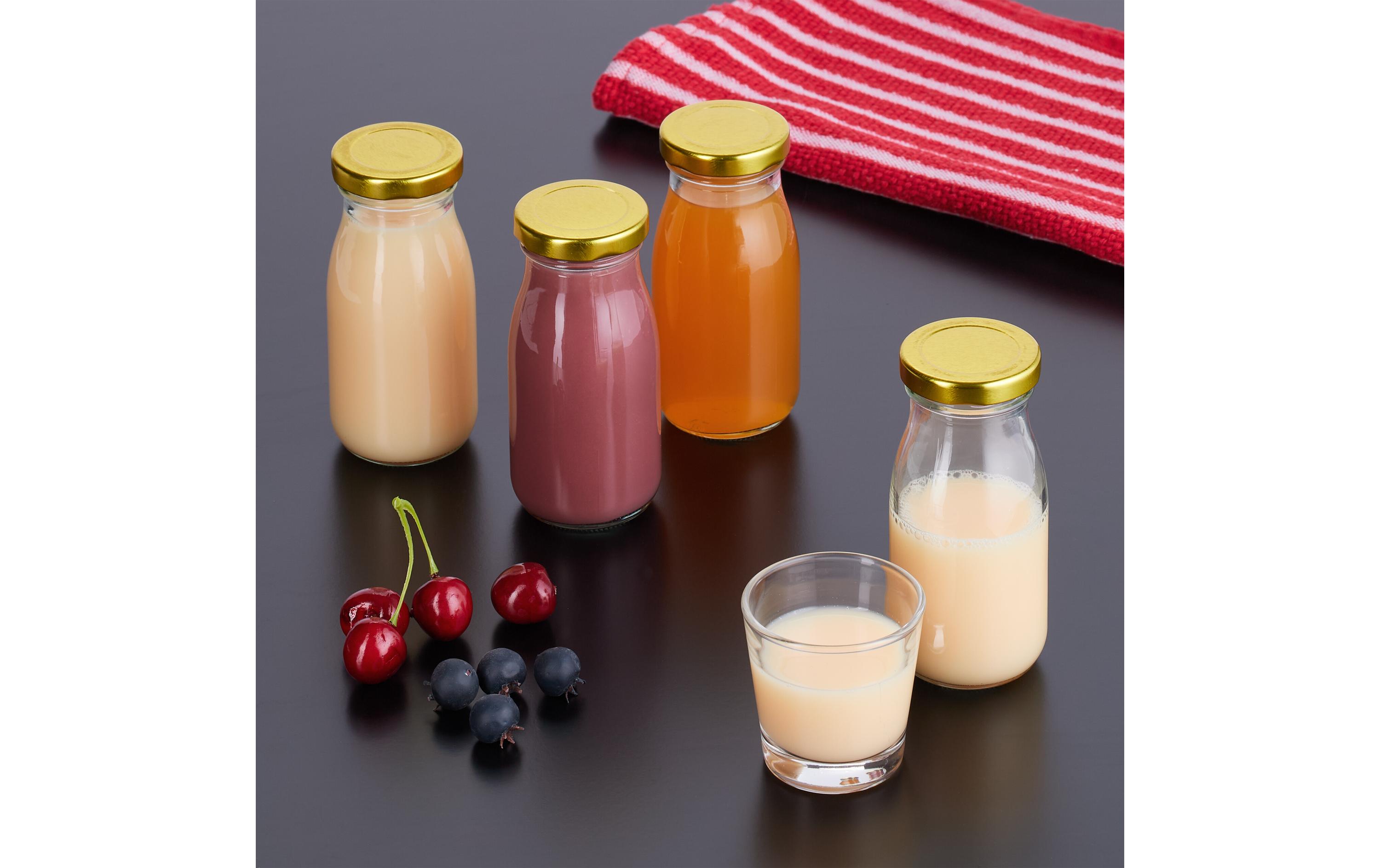 Einmachflasche 150 ml, 24 StückTransparente Smoothieflaschen mit luftdichtem Schraubdeckel