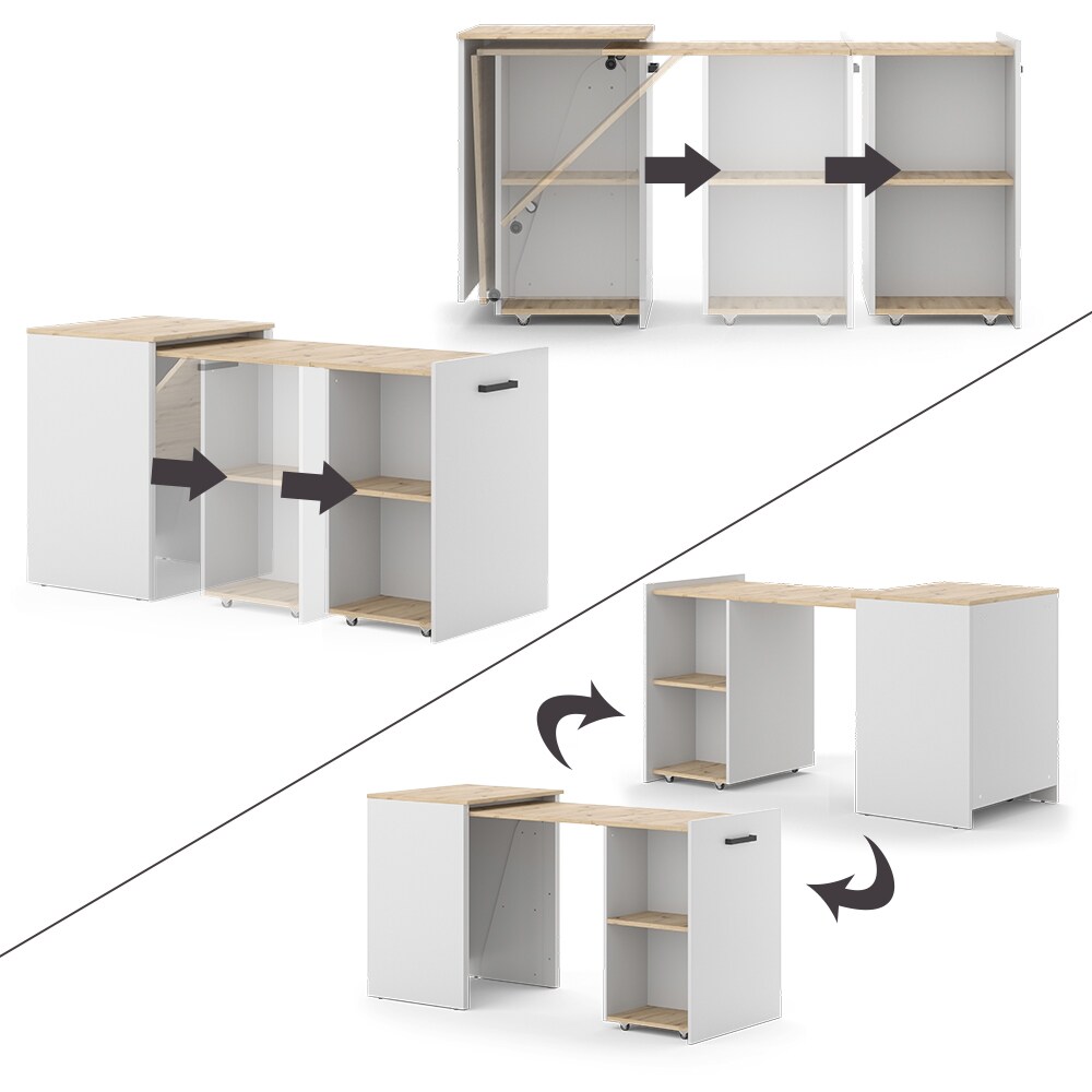 Vicco Schreibtisch Adam Greige Eiche 60 x 150,2 cm