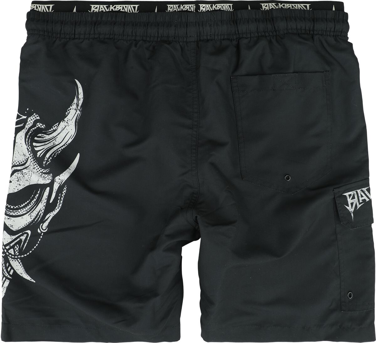 Swim Shorts With Devil Skull Print | Black Blood by Gothicana Short de bain