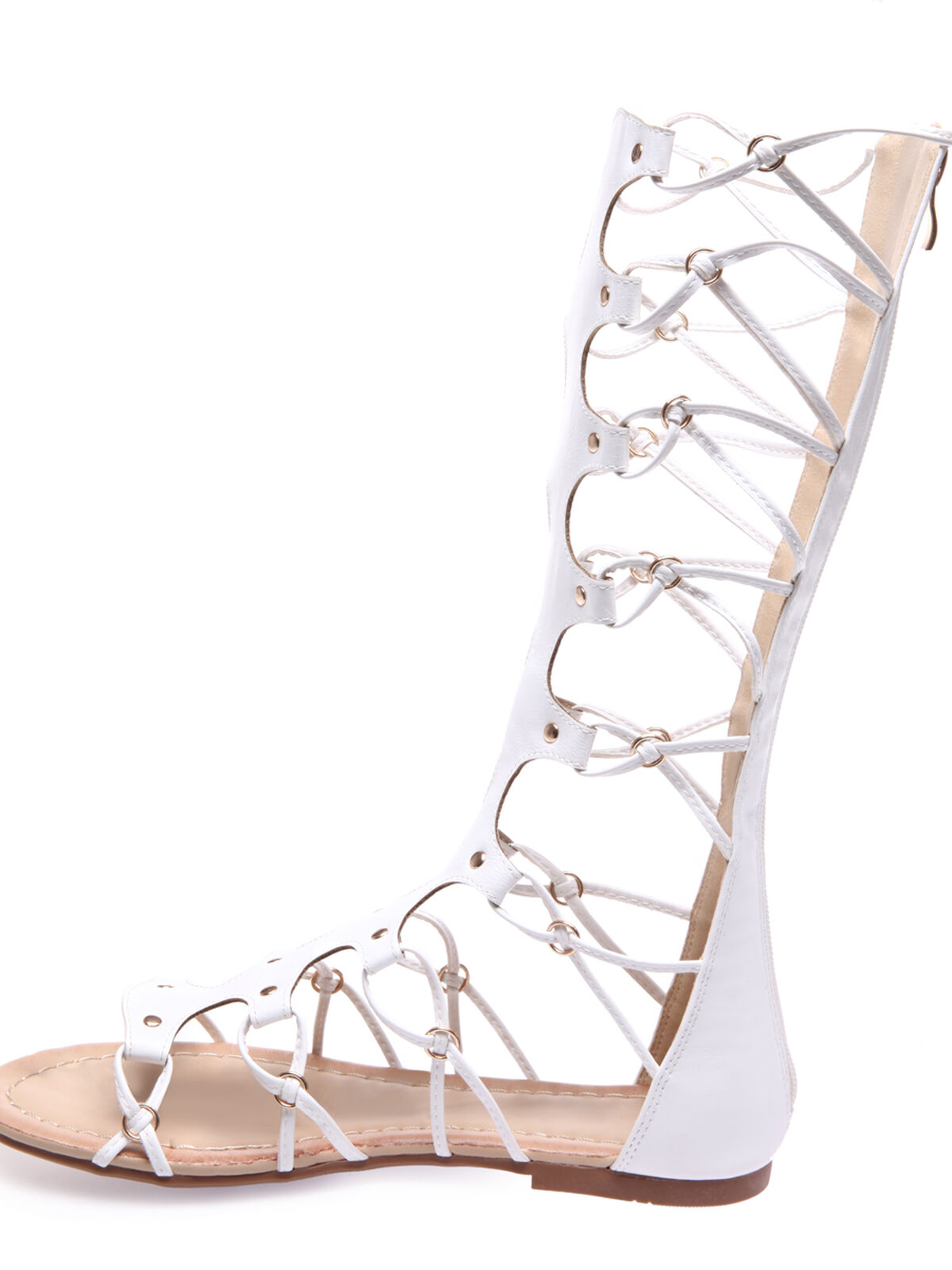 Spartiates montantes brides croisées- Blanc