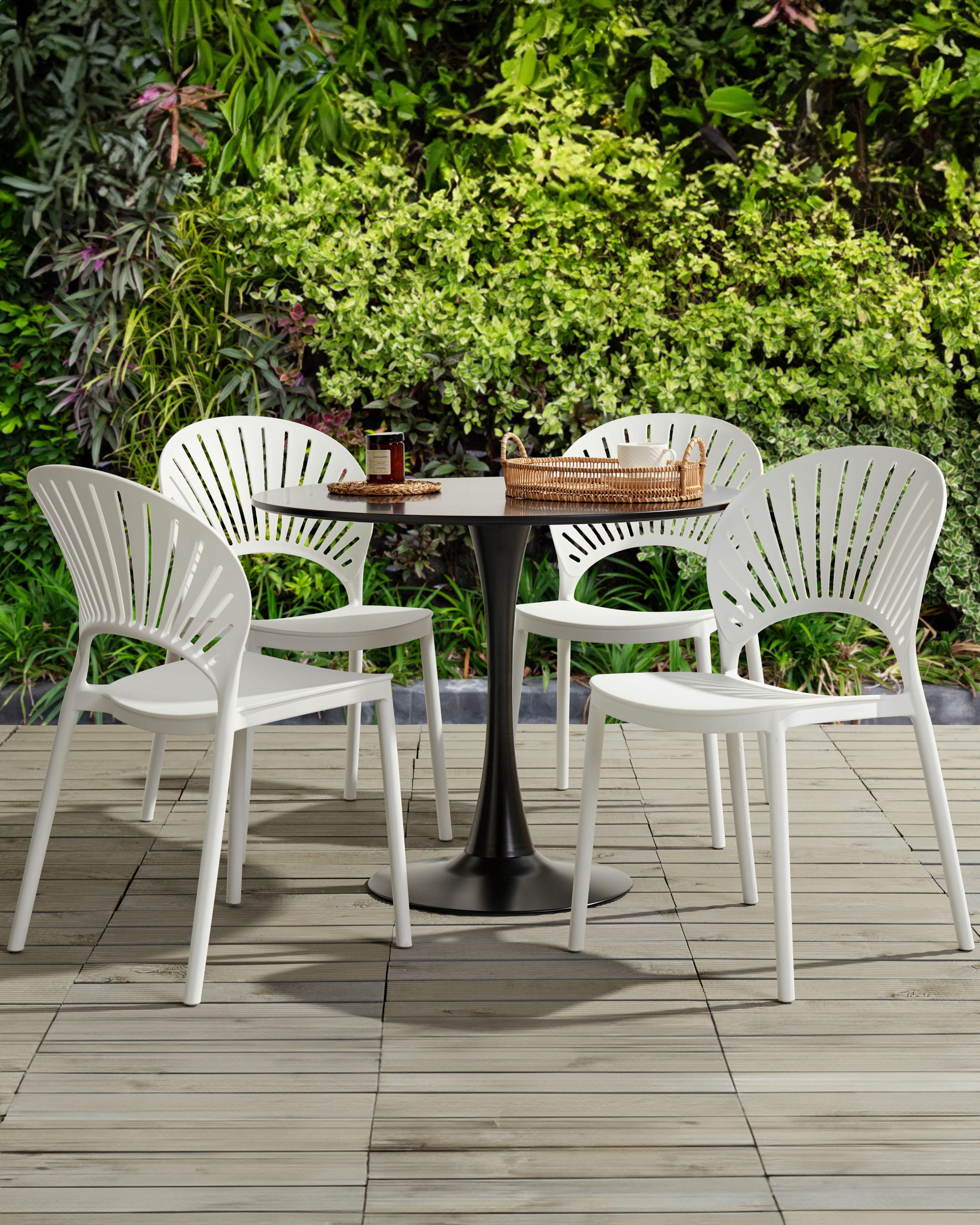 Set van 4 tuinstoelen OSTIA Wit