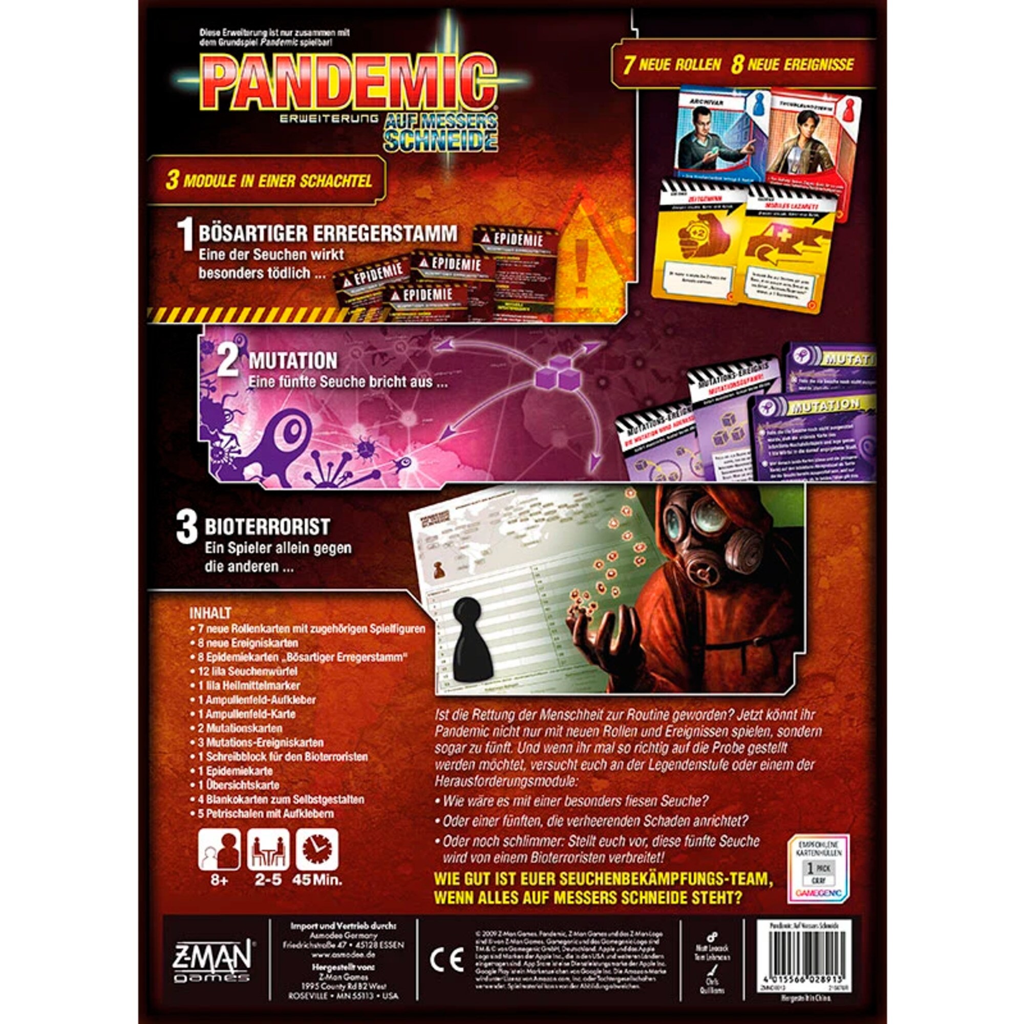 Asmodee Brettspiel Pandemic - Auf Messers Schneide