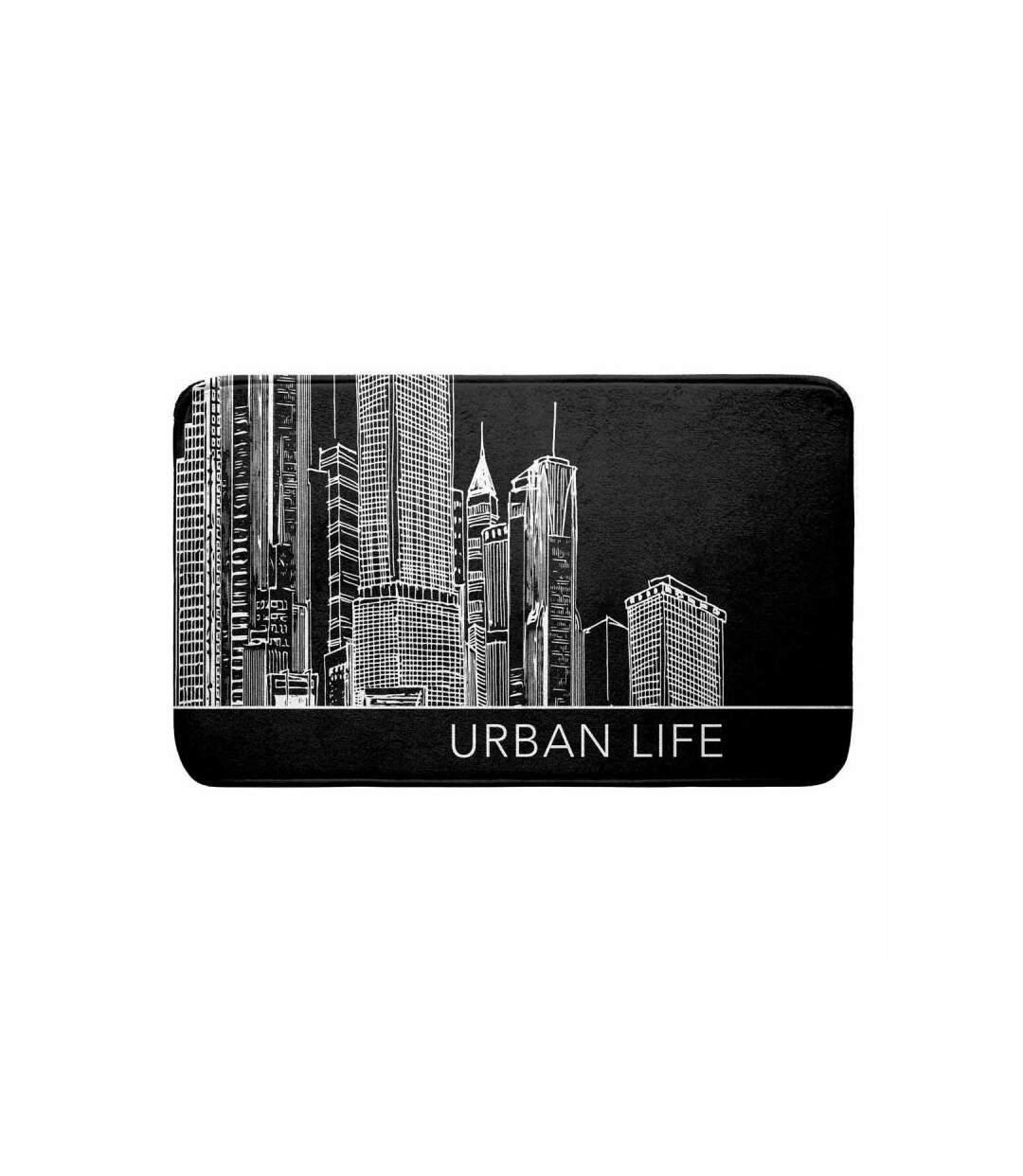 Tapis de Bain Imprimé Central City 45x75cm Noir