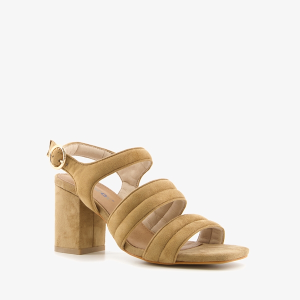 Blue Box dames sandalen met blokhak taupe