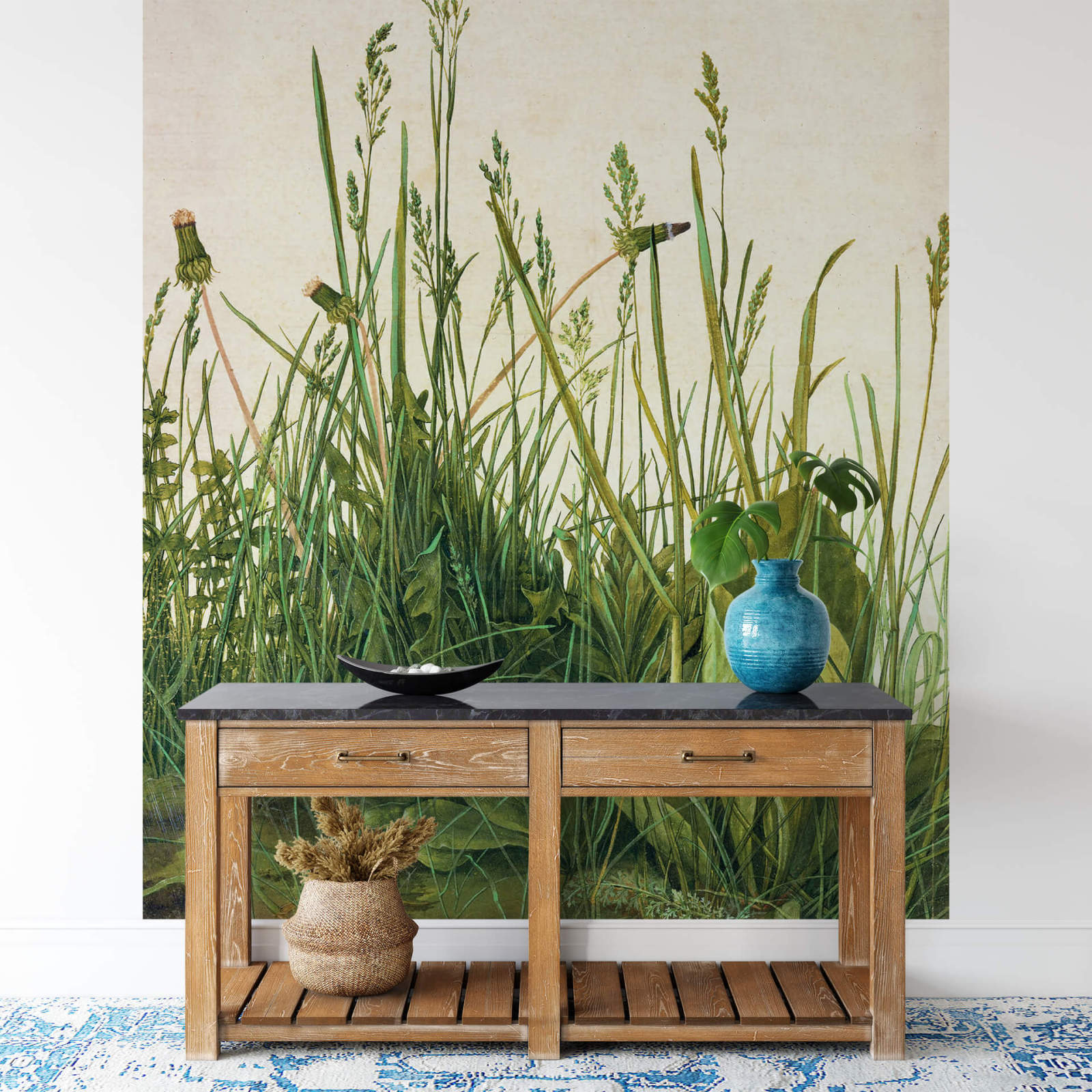 Fototapete DESIGNWALLS 2.0 - grün-beige/creme - Blumenwiese - 2,6 Meter