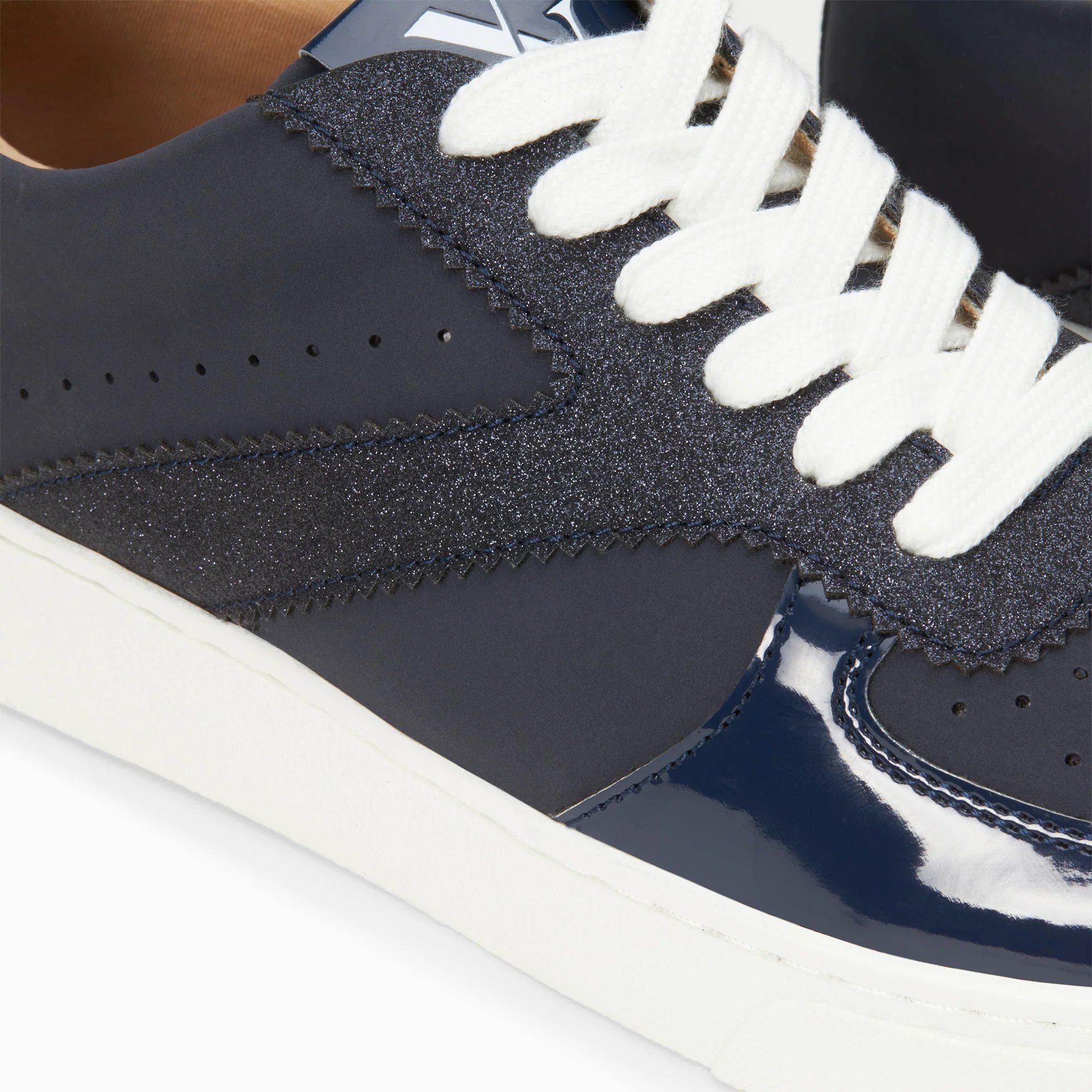 Sneakers-Baskets Celeste bleu nuit à lacets