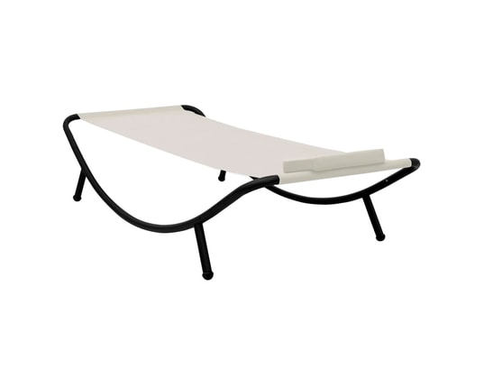 VIDAXL - Lit de jardin crème 200x90 cm acier