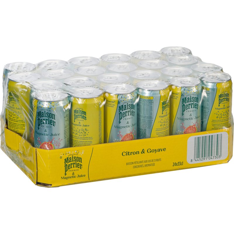 Eau gazeuse Maison Perrier & Juice citron goyave 33 cl - 24 canettes