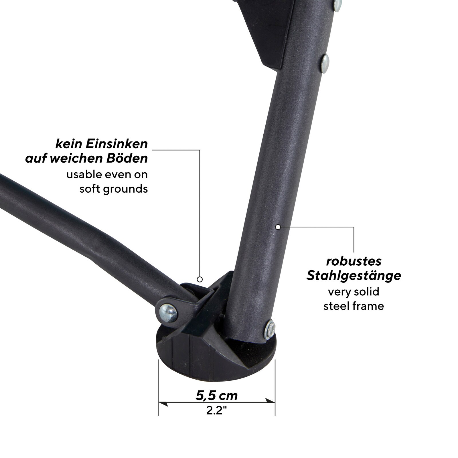 UQUIP Strandstuhl Sandy XL Campingstuhl Faltstuhl Klappstuhl Stahl Faltbar 120kg Farbe: Blue/grey