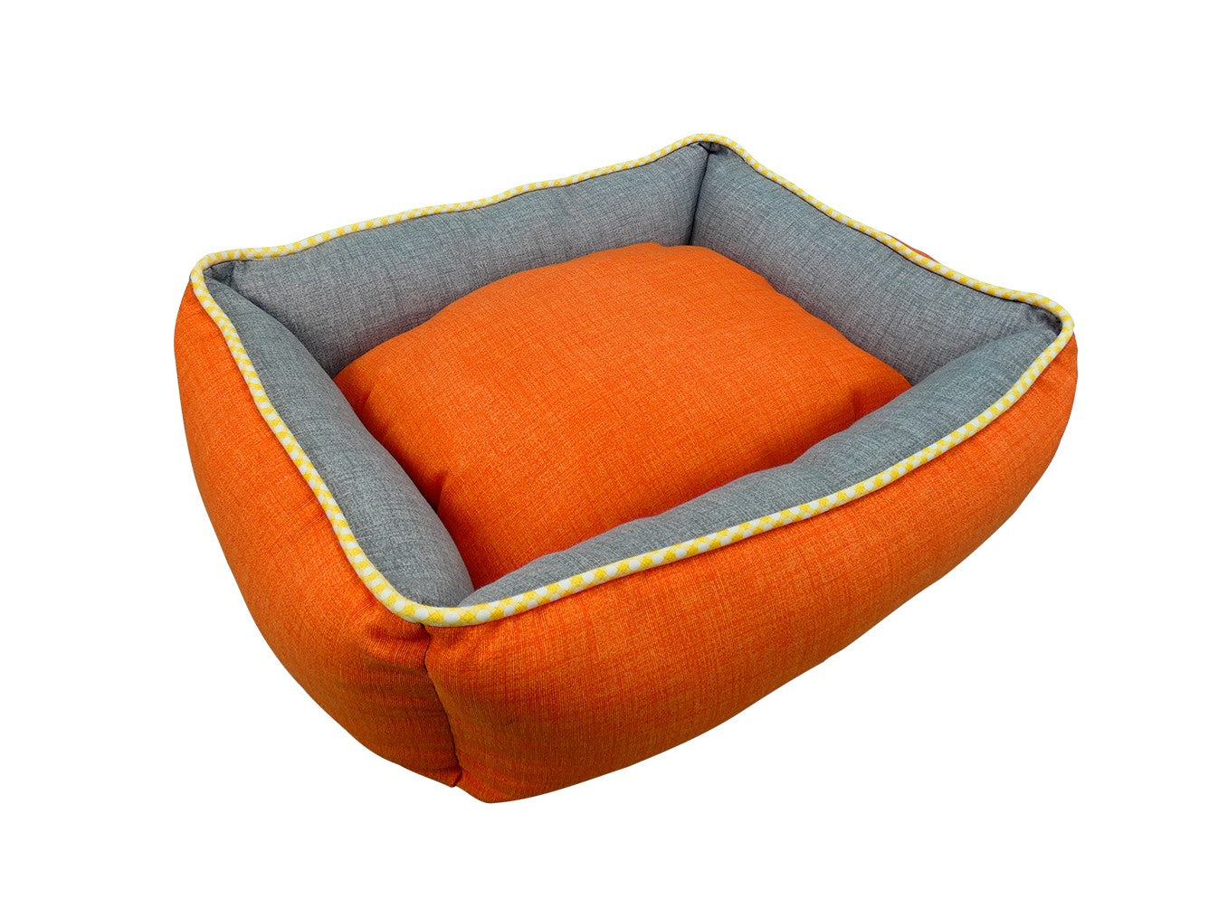 Berço quadrado reversível bicolor T1 50x40 laranja/cinza