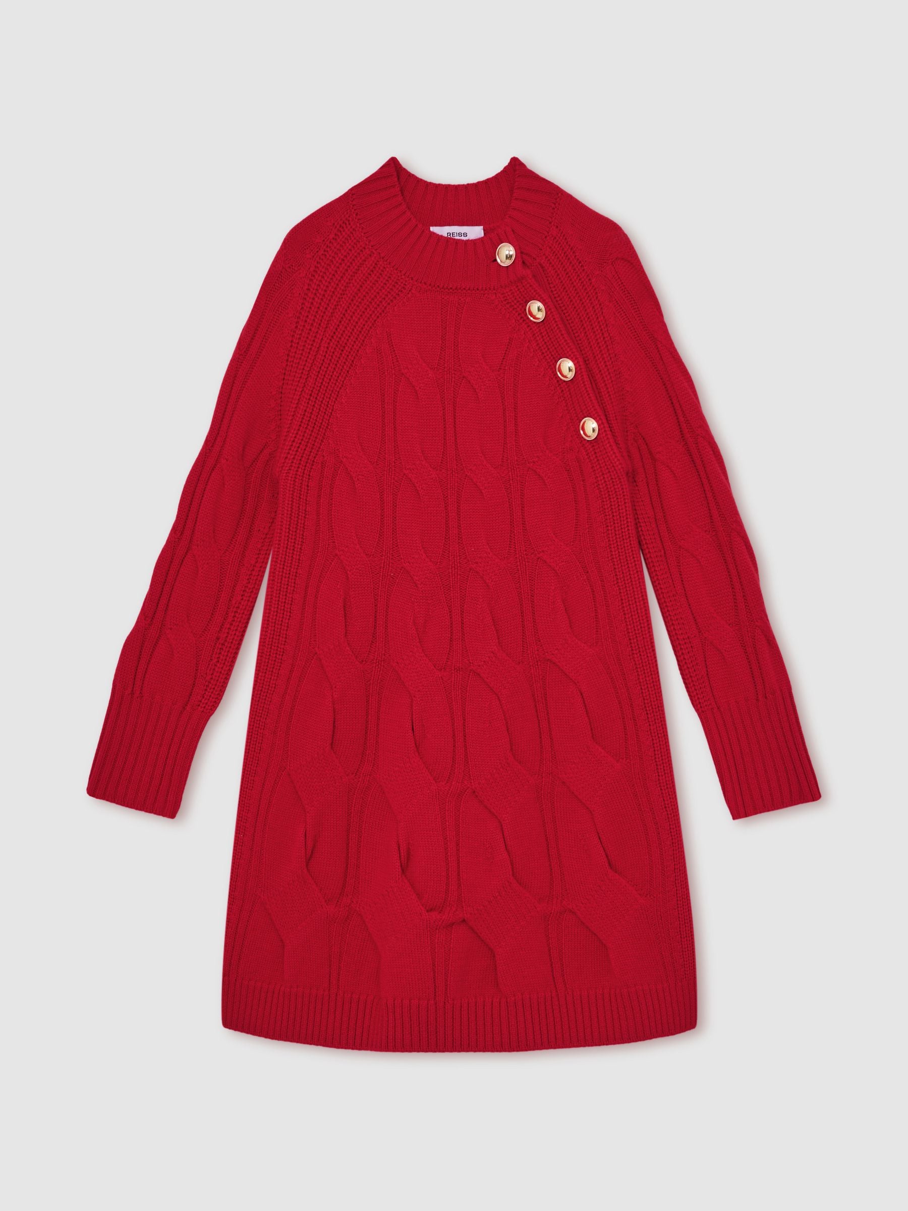 Reiss Harper Wool Cable-Knit Dress