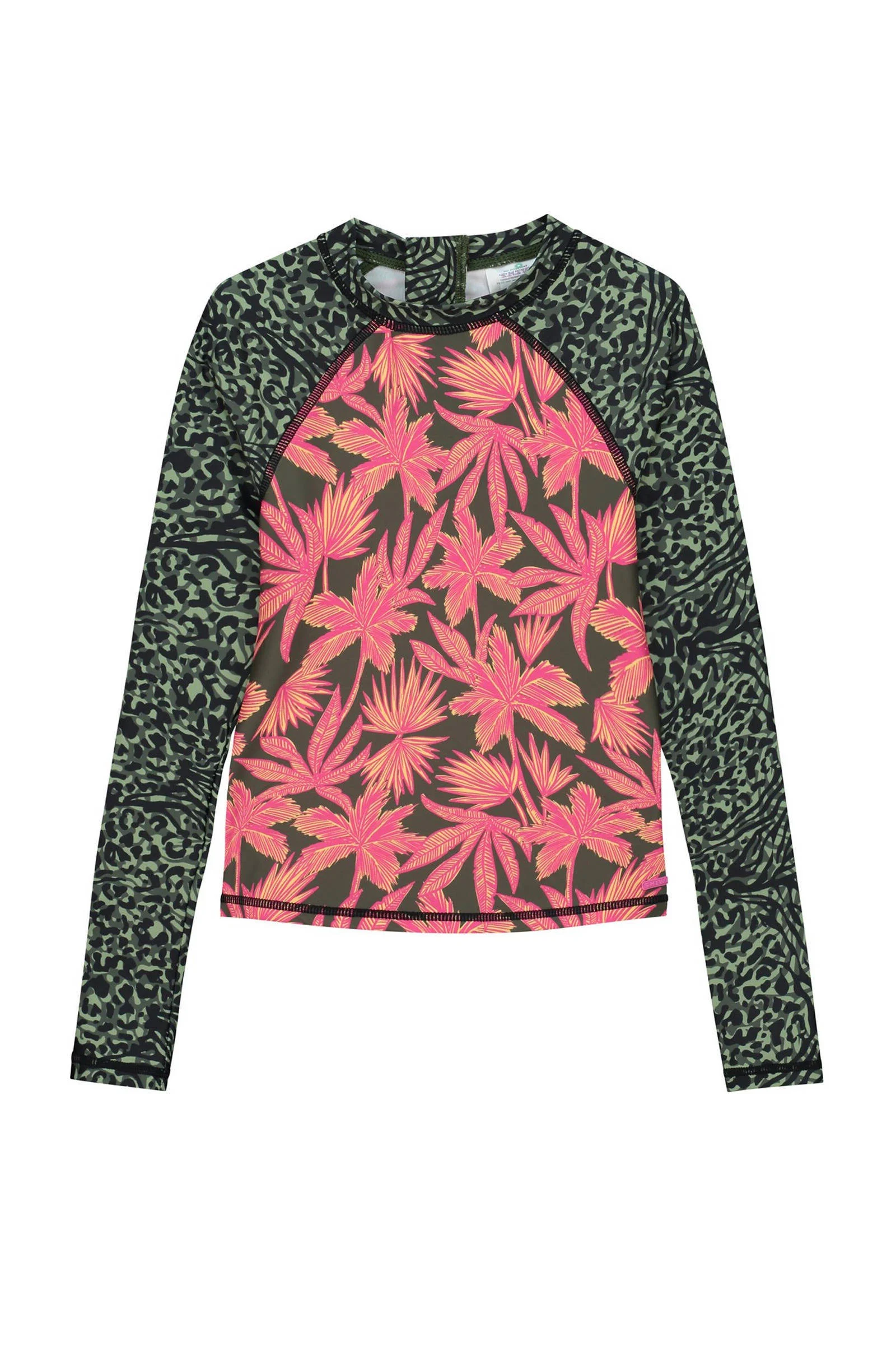 Shiwi UV T-shirt Tess groen/zwart/roze