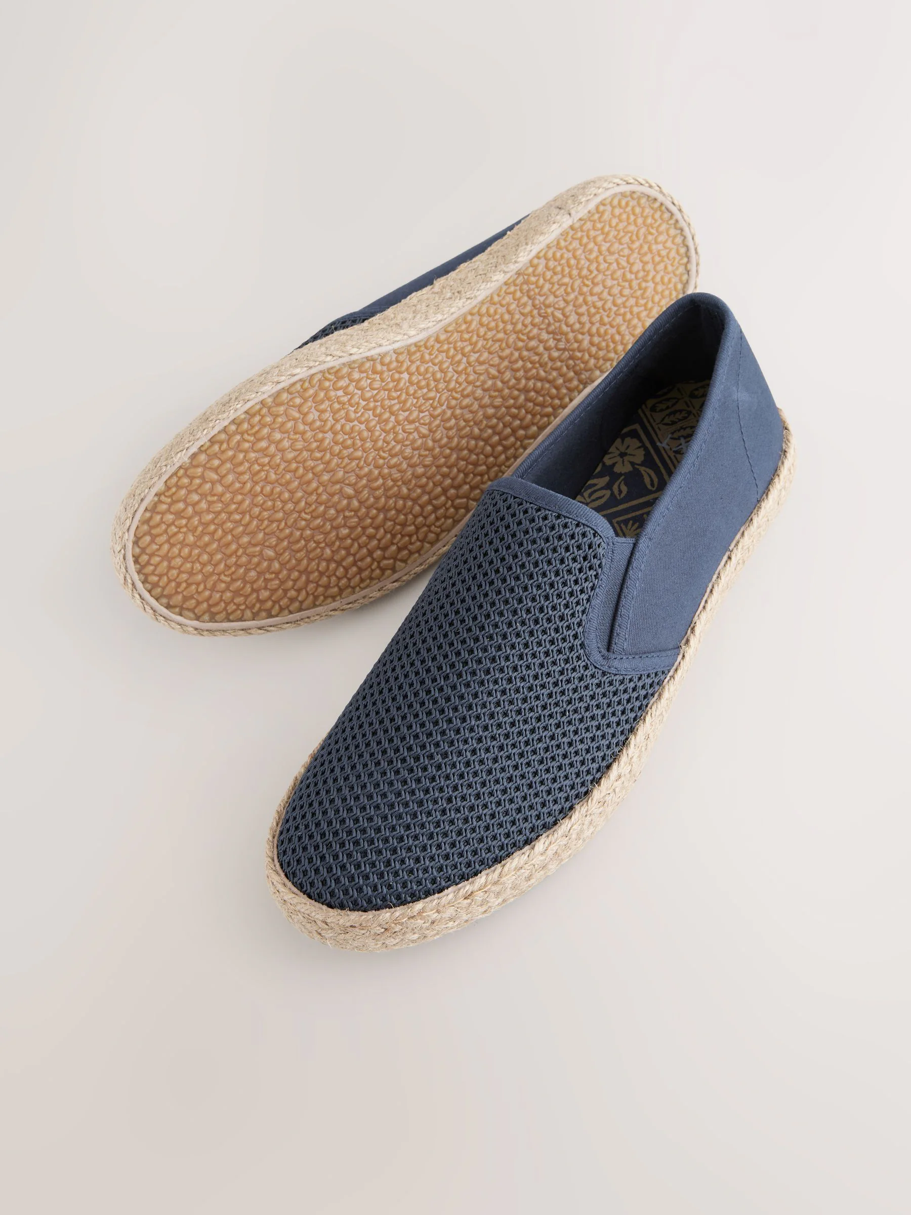 Donkerblauw - Espadrilles met textuur