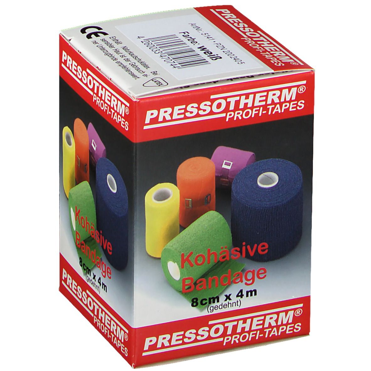 Pressotherm® Kohäsive Bandagen 8 cm x 4 m weiß